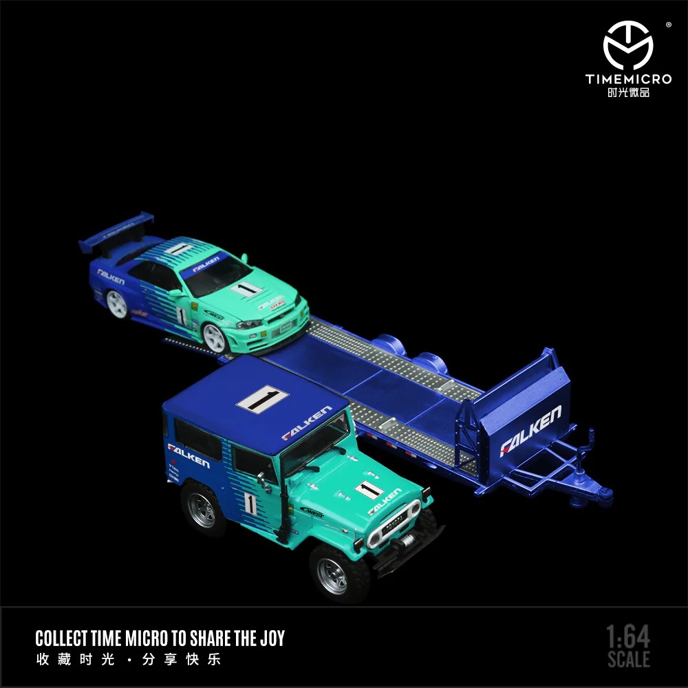TimeMicro 1:64 Falken Nissan GTR34 and Toyota FJ40 Çekici
