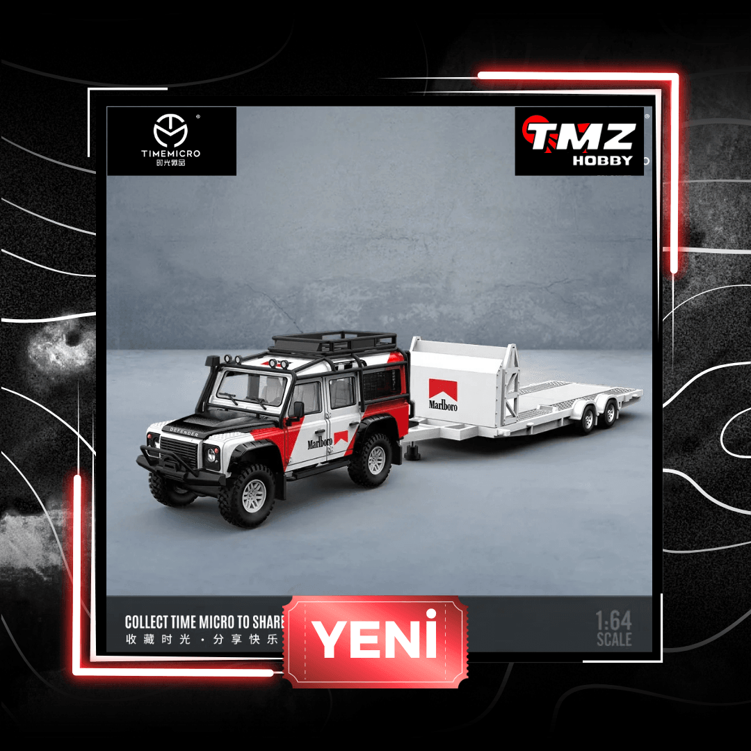 TİME MİCRO LAND ROVER DEFENDER TRAİLER SET - TimeMicro-LandRover DefenderMarlboro-Trailer