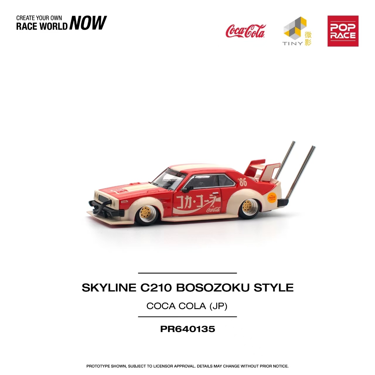 POP Race SKYLINE C210 KAIDO RACER (BOSOZOKU STYLE) A/PR640135 COCA COLA JP