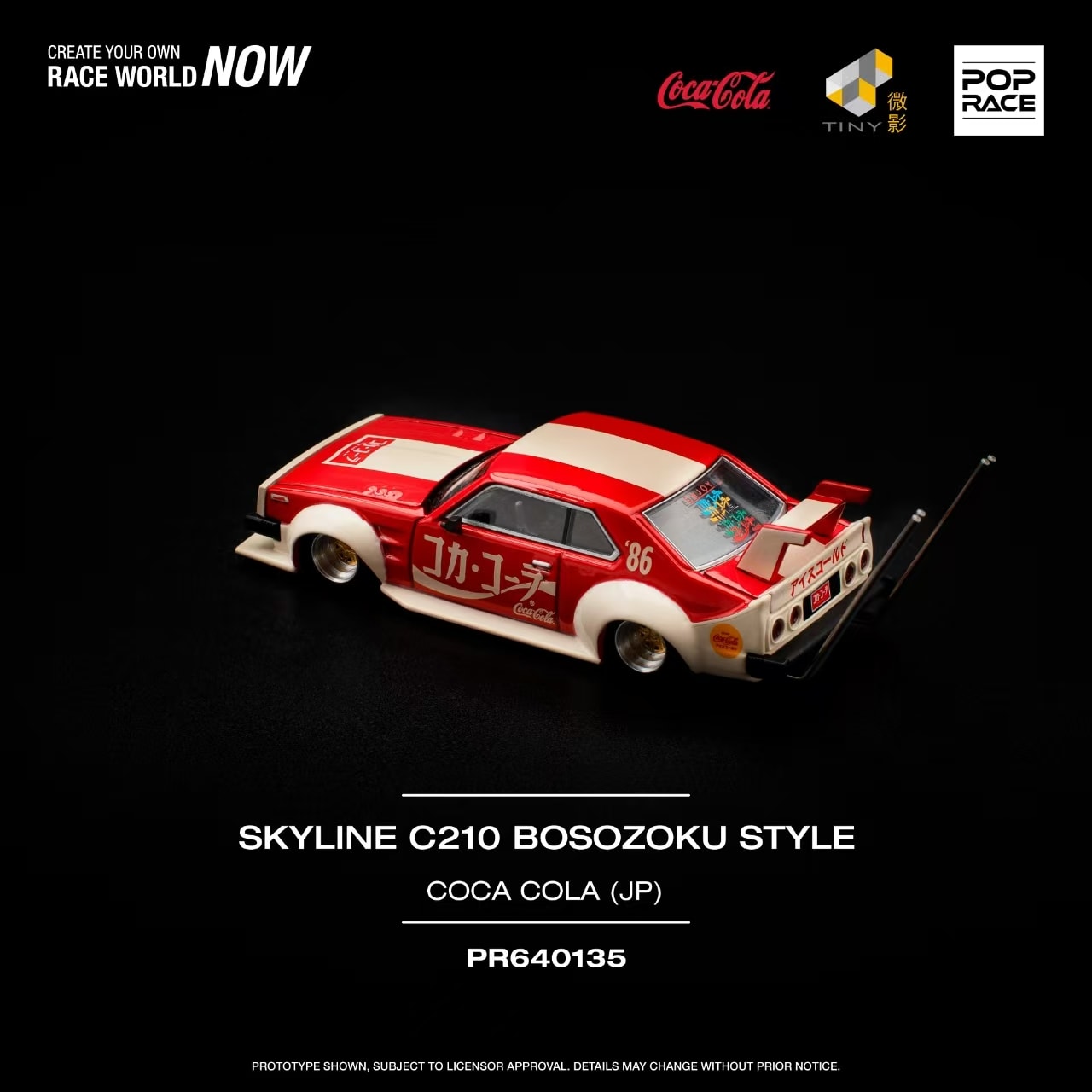 POP Race SKYLINE C210 KAIDO RACER (BOSOZOKU STYLE) A/PR640135 COCA COLA JP