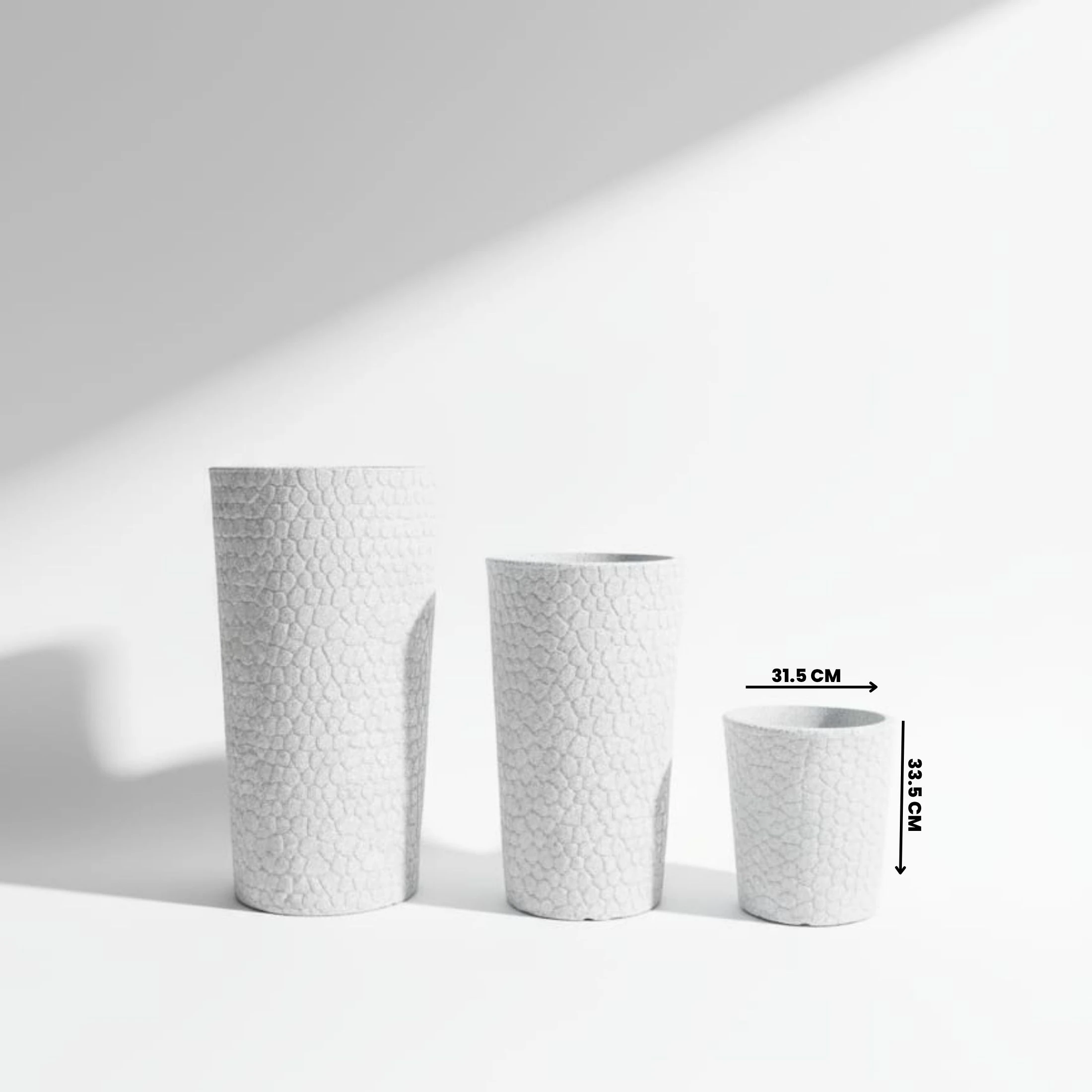 Petra Dekoratif Plastik Saksı - Beyaz