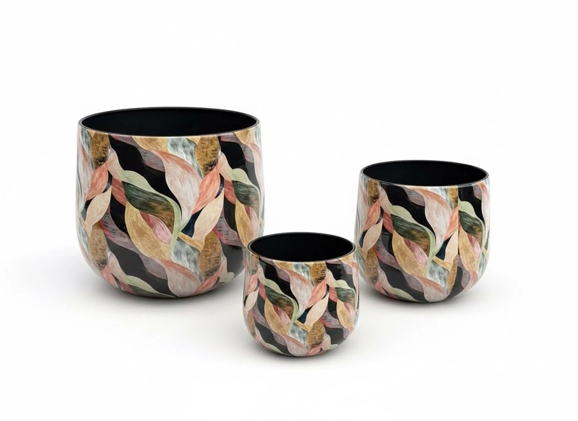 Bombay Oval Metal Saksı - Pembe 