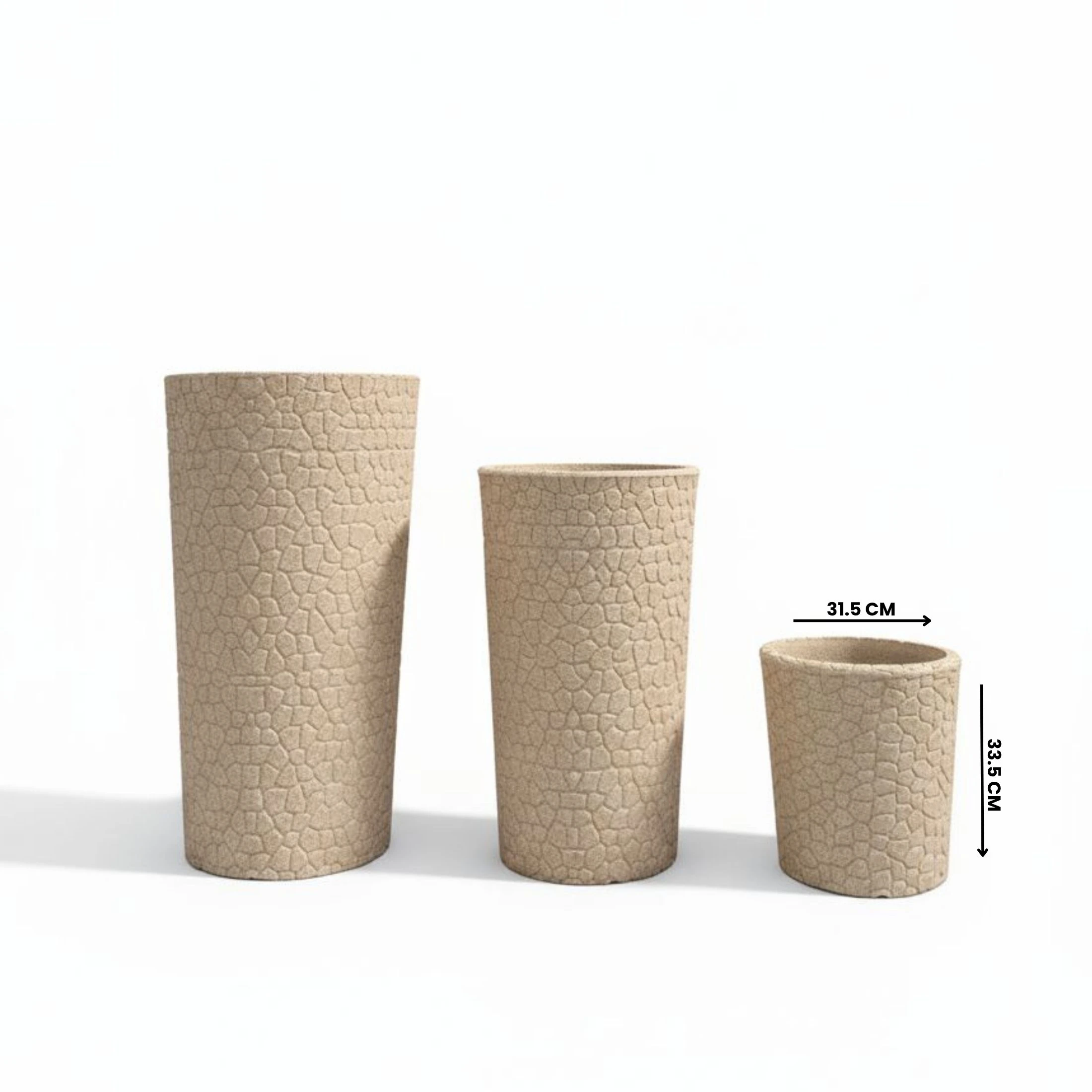 Petra Dekoratif Plastik Saksı - Bej