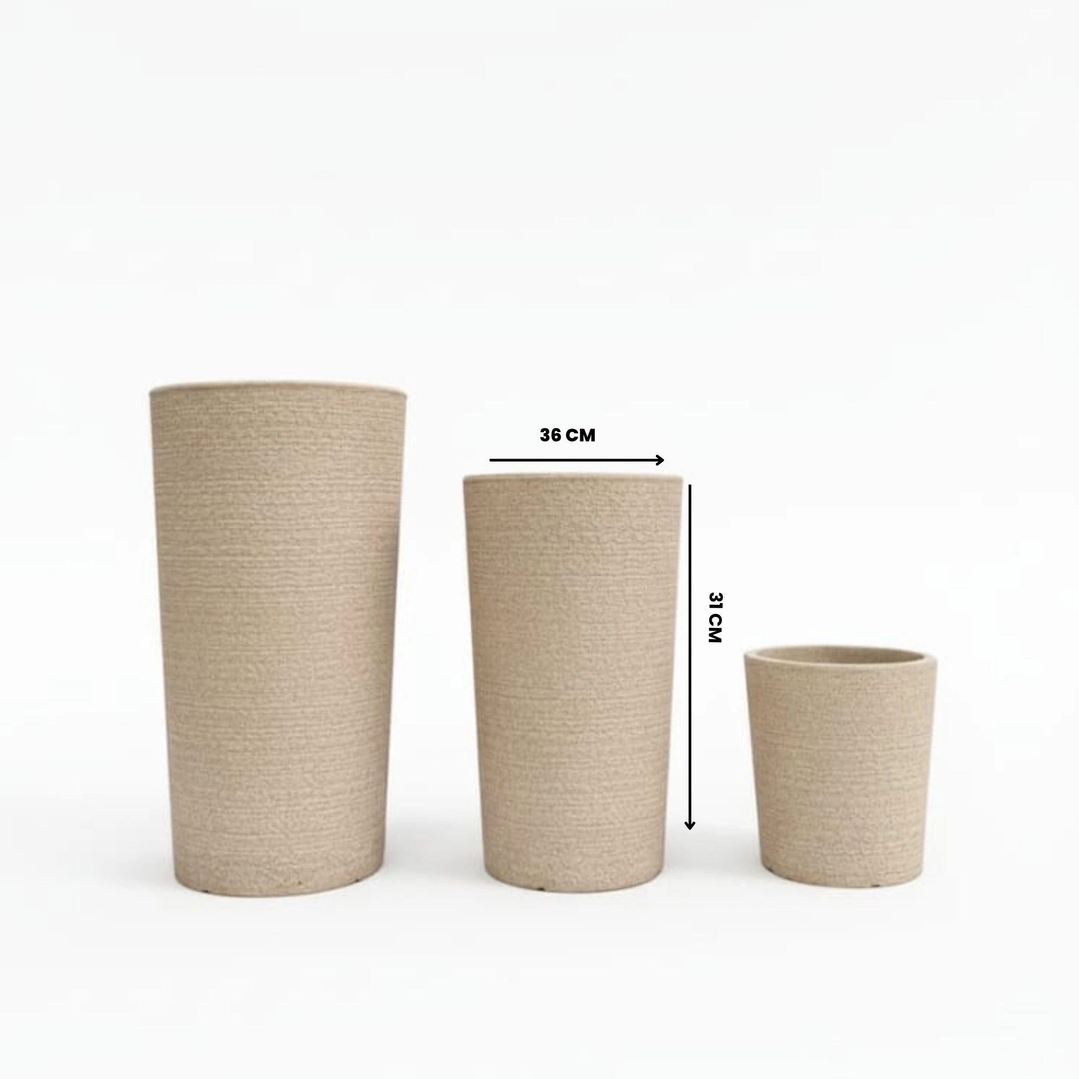 Liva Dekoratif Plastik Saksı - Bej