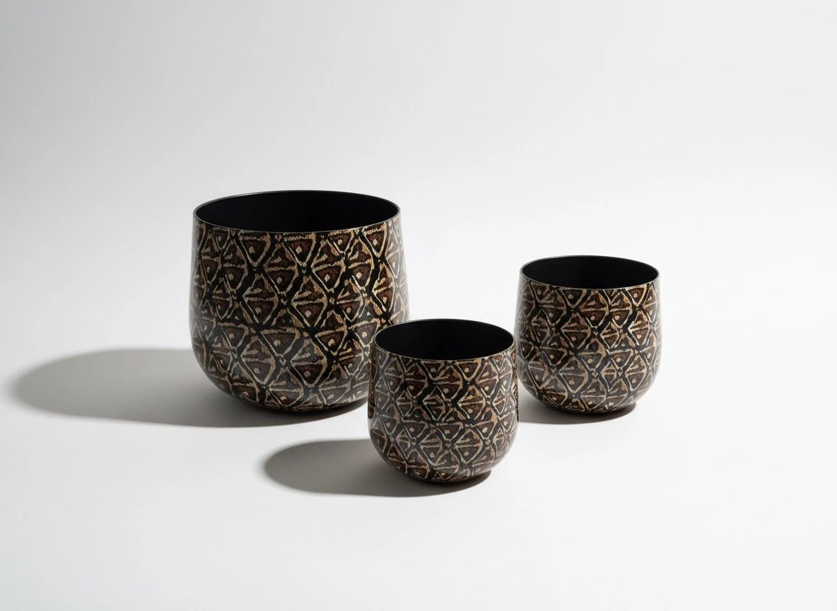 Snake Oval Metal Saksı 