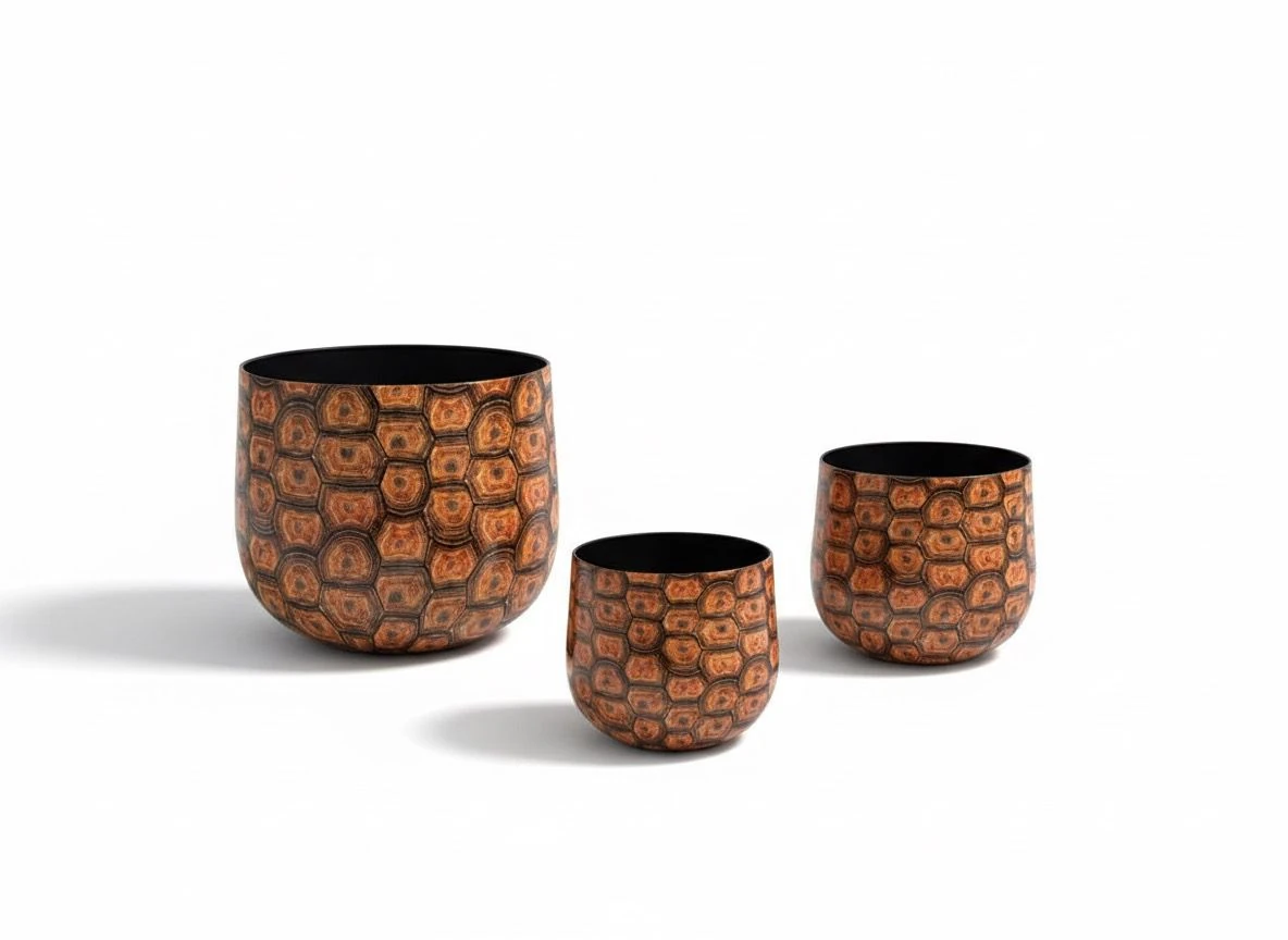 Turtle Oval Metal Saksı 