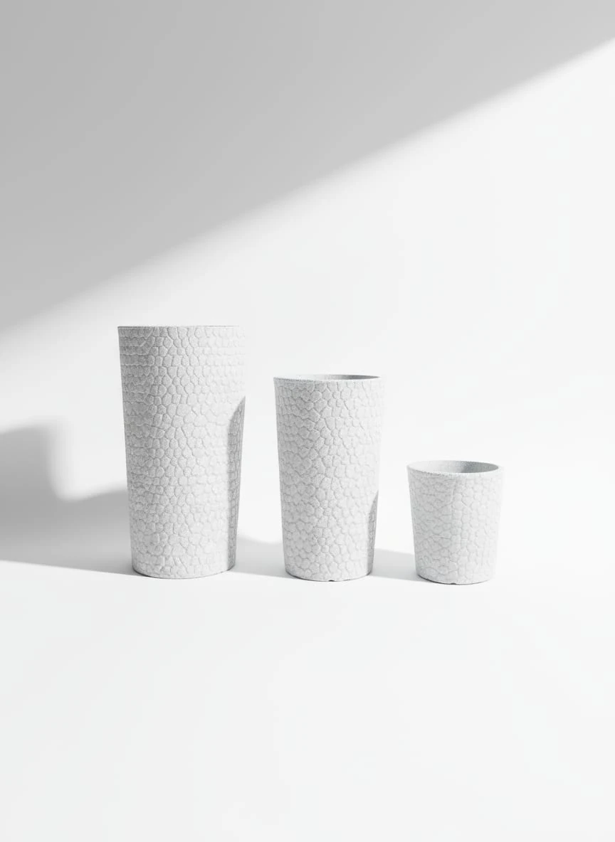 Petra Dekoratif Plastik Saksı - Beyaz