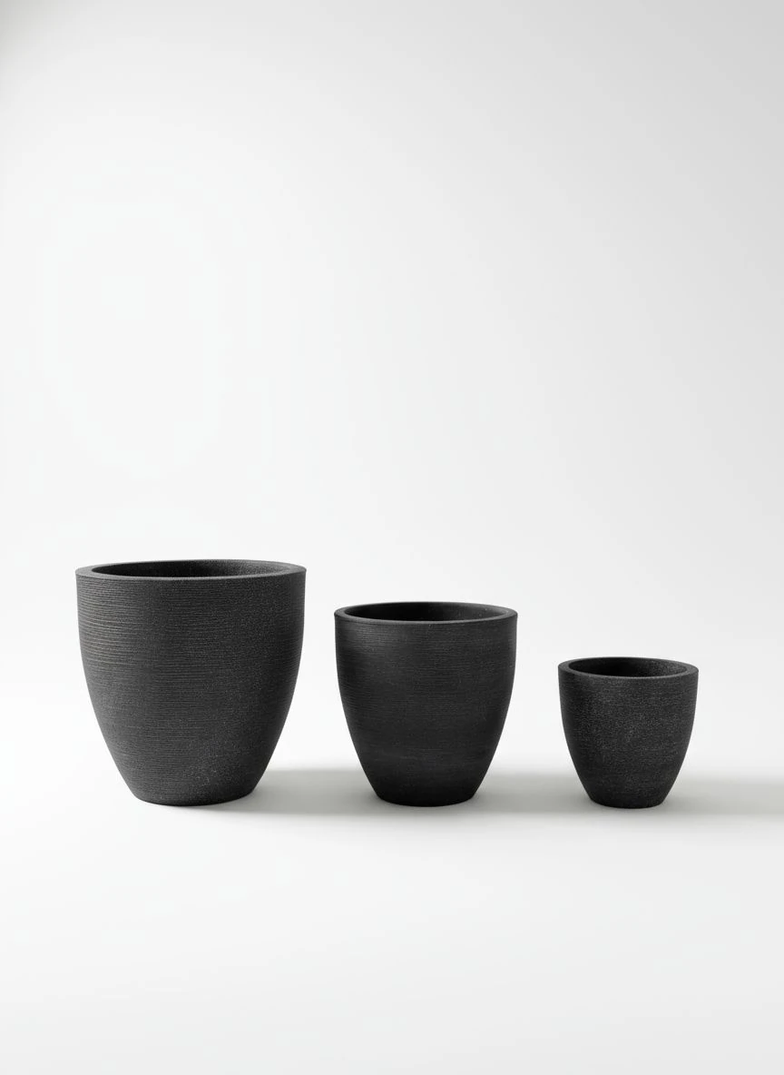 Silva Dekoratif Plastik Saksı - Antrasit