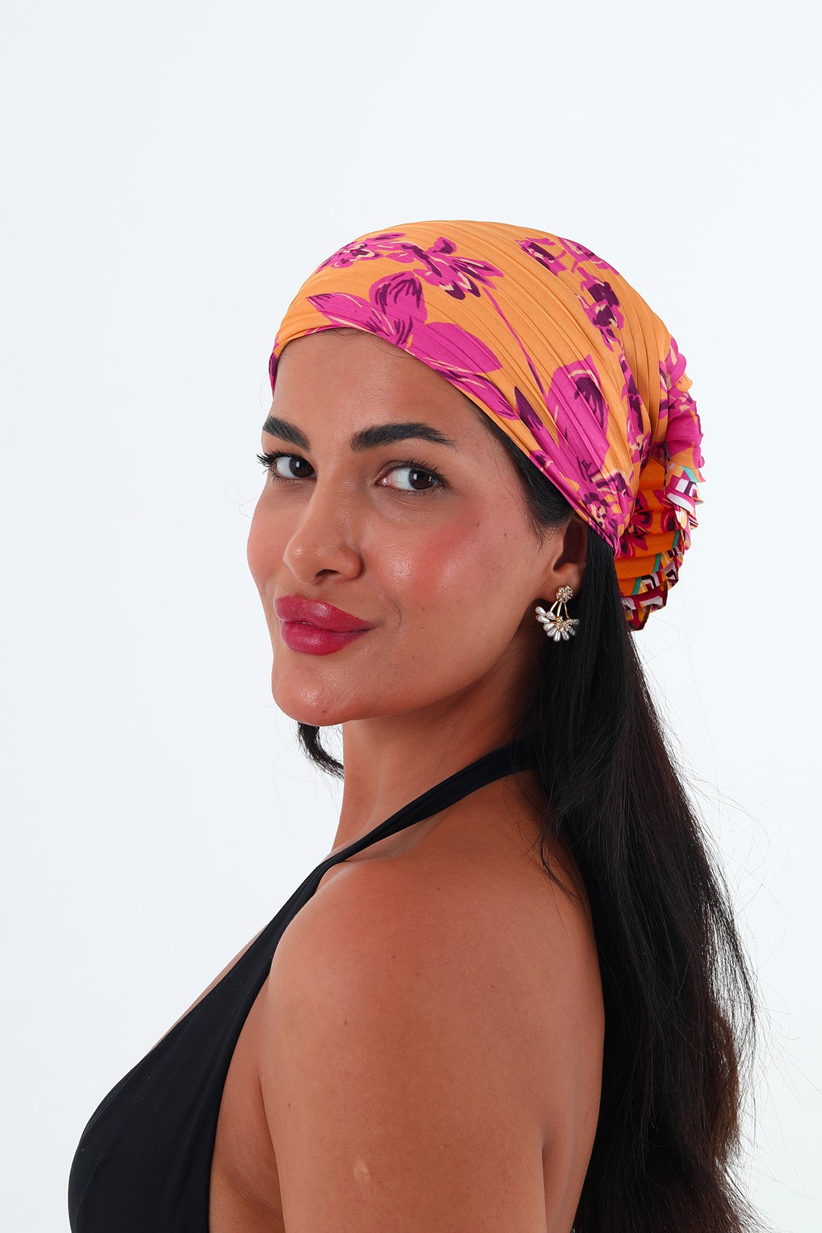 Rose çok renkli piliseli bandana,fular  - Renkli
