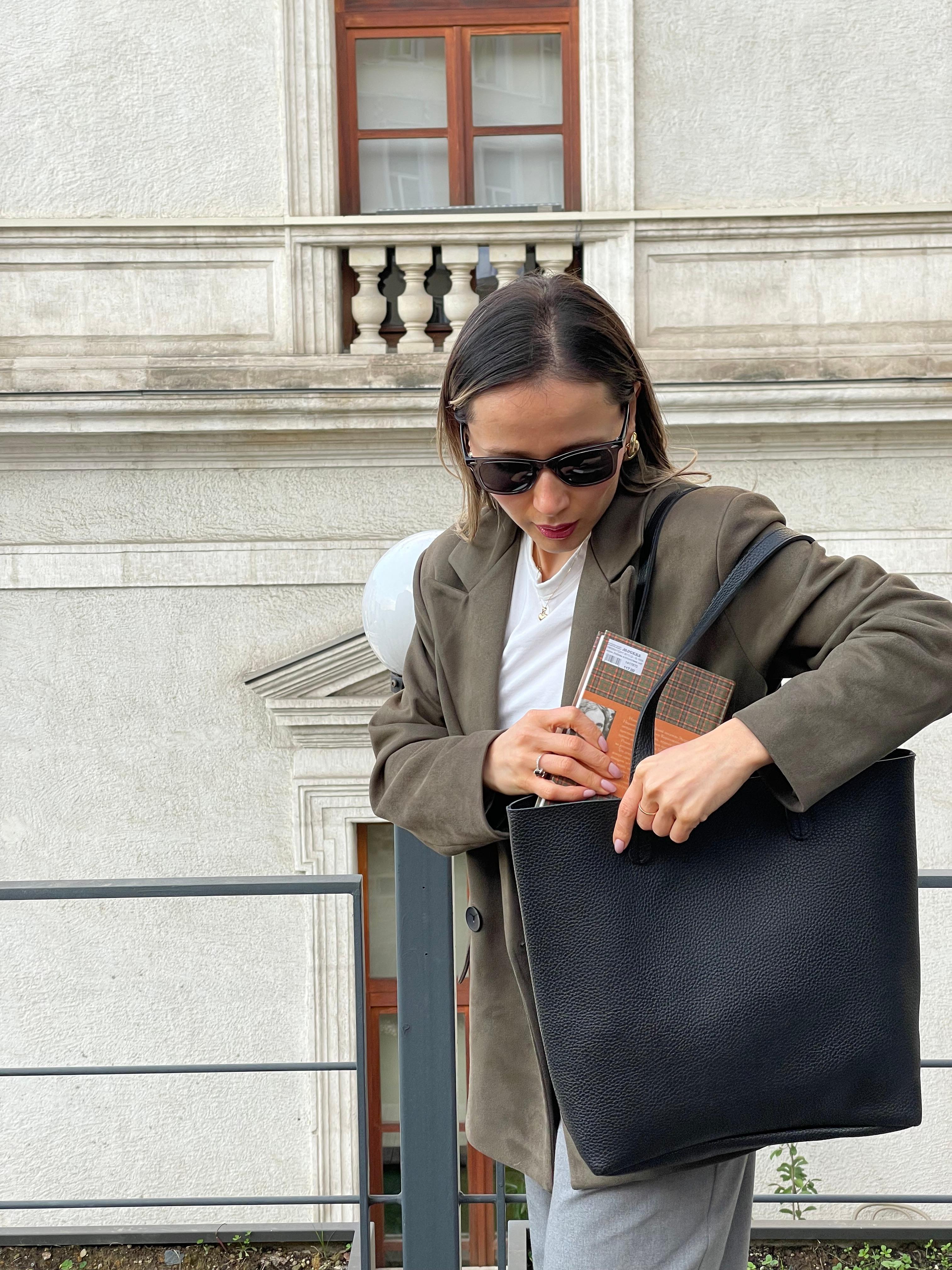 Grazia Tote - Siyah Omuz Çantası