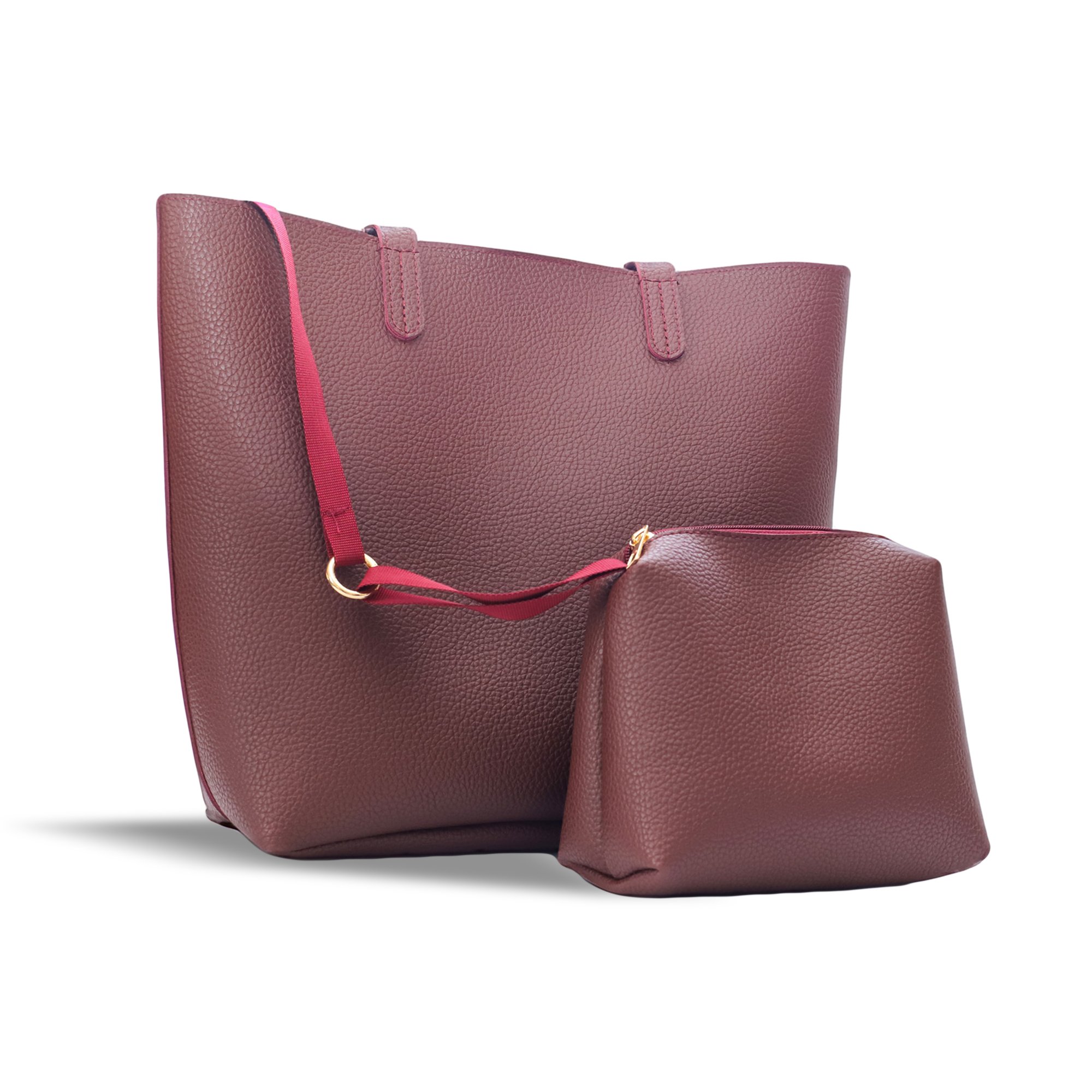 Grazia Tote - Bordo Omuz Çantası