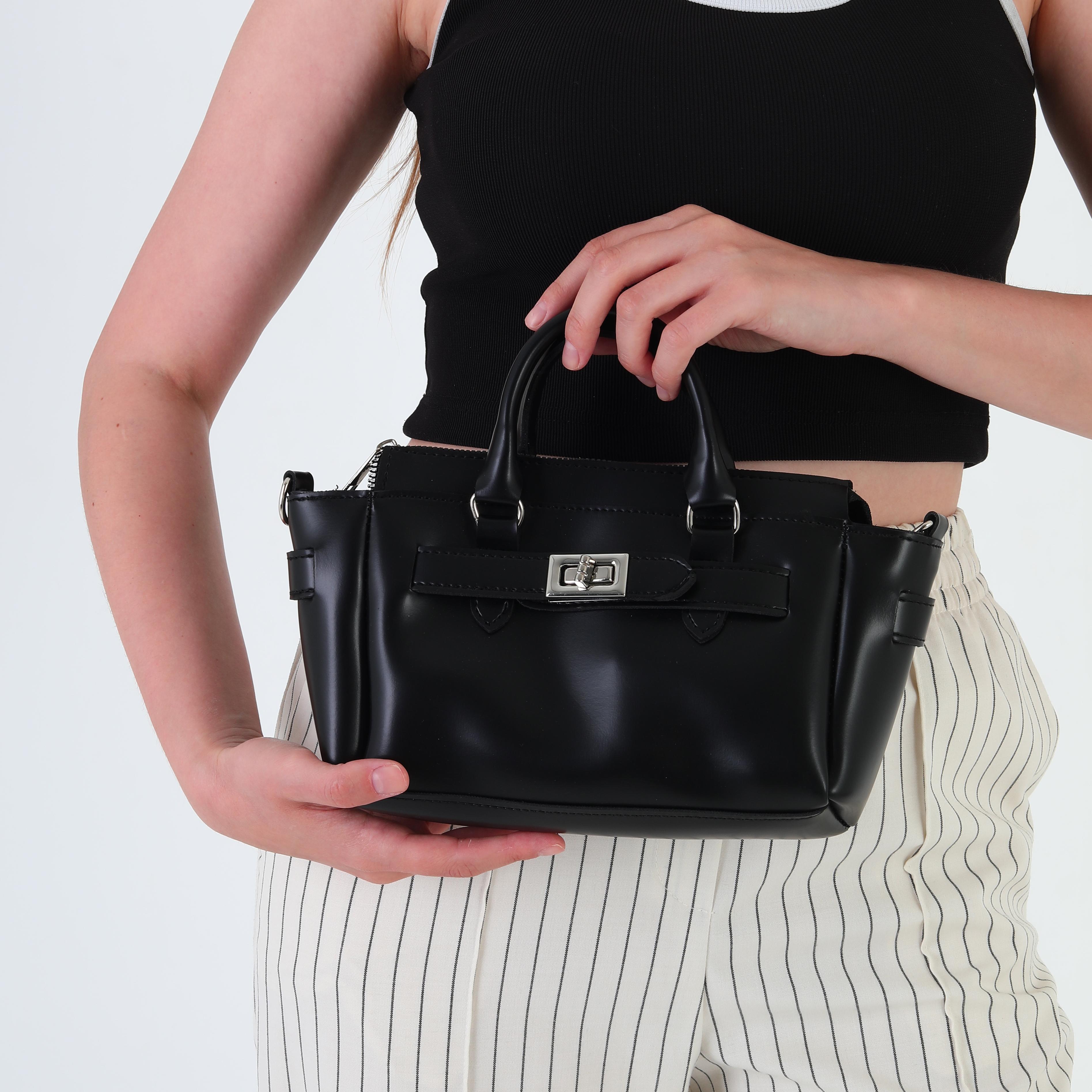 Sandra Kilit Detaylı Mini Çapraz Çanta