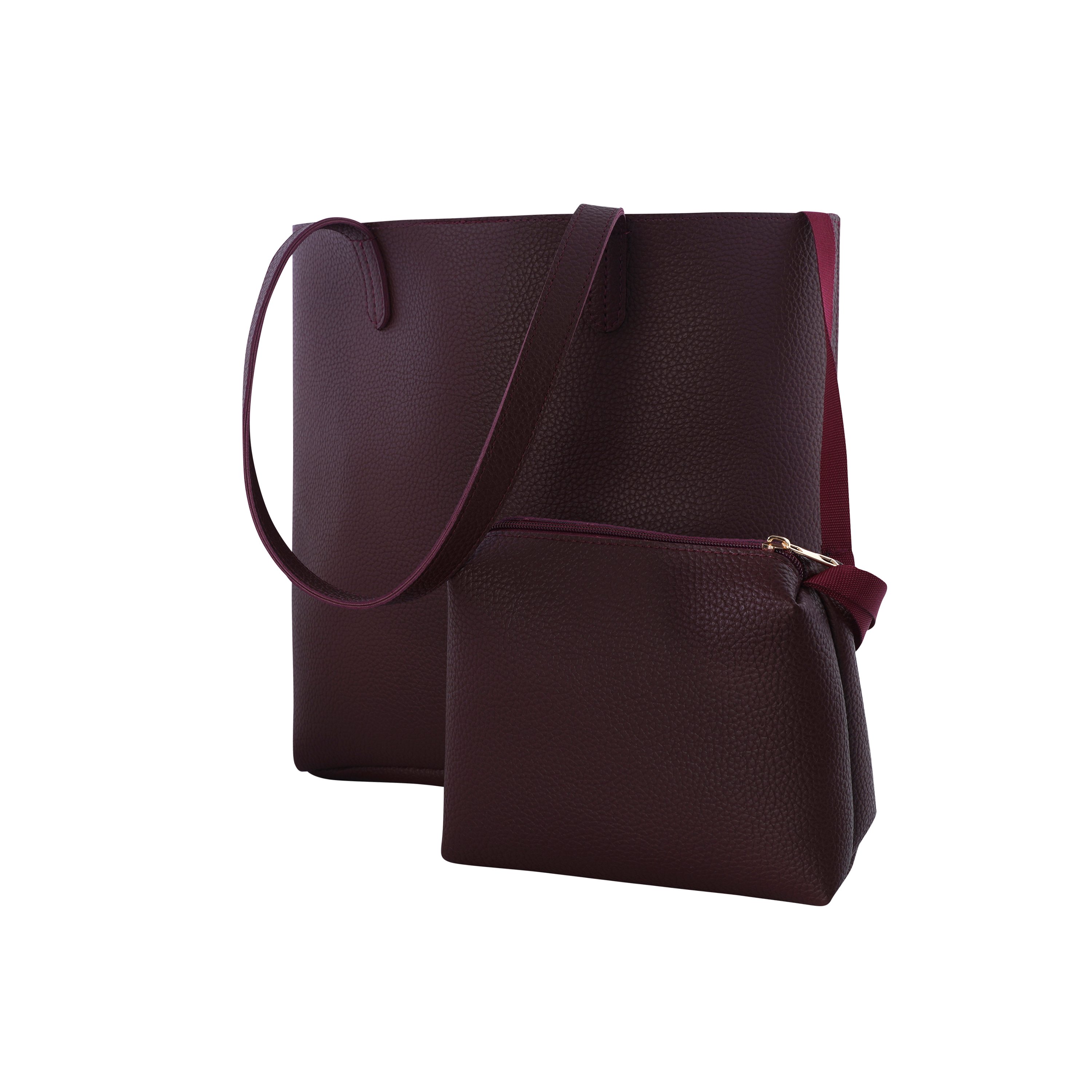 Grazia Tote - Bordo Omuz Çantası