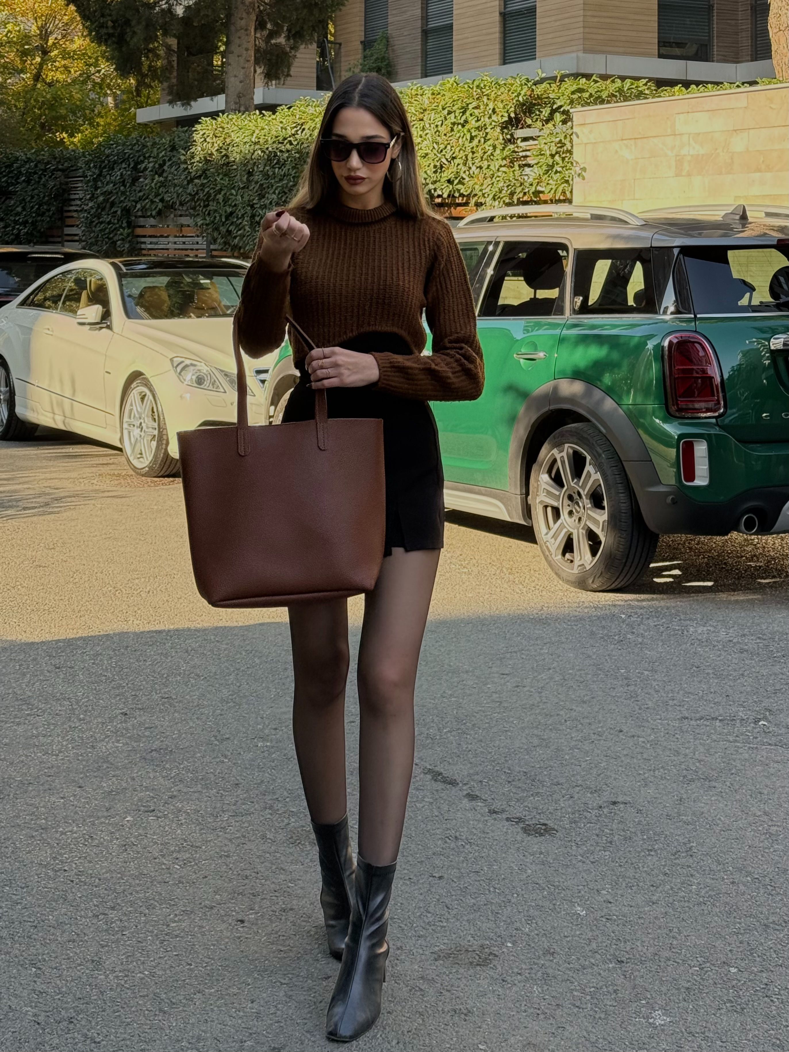 Grazia Tote - Taba Omuz Çantası