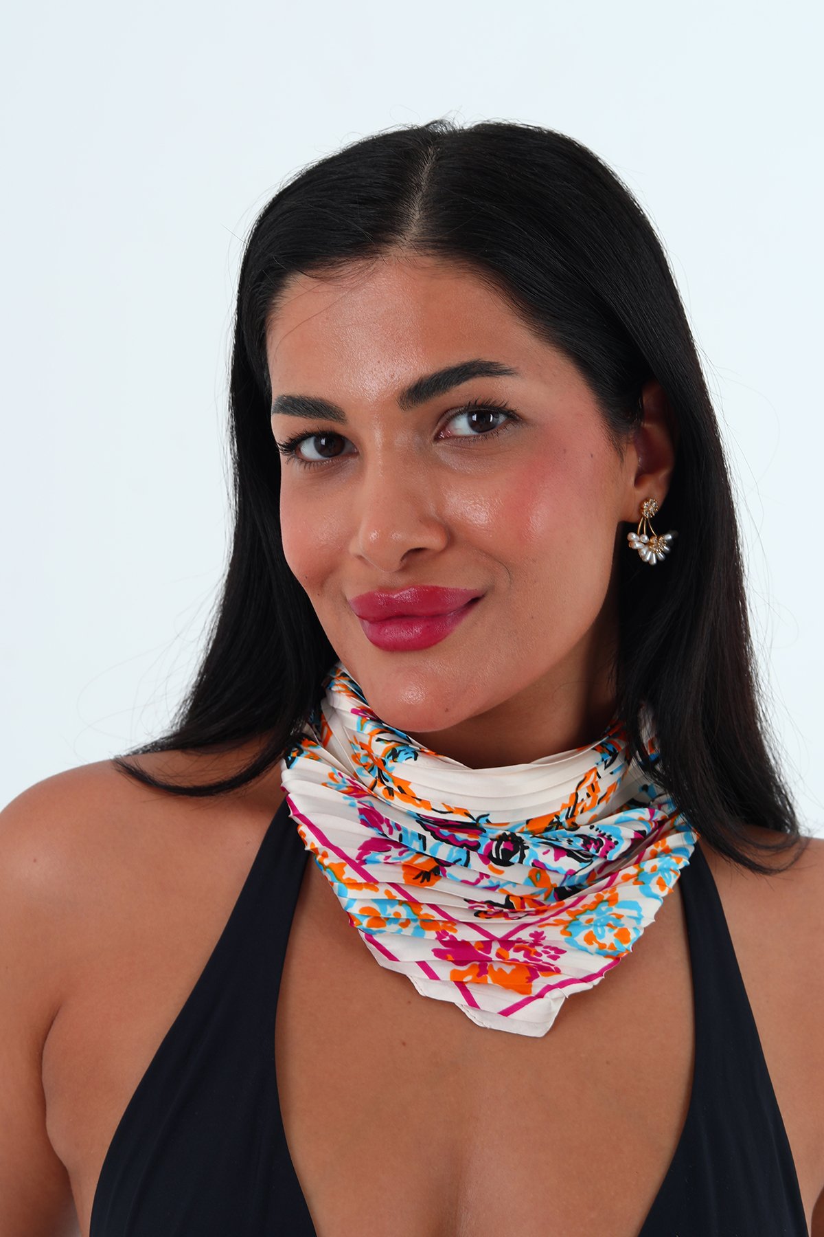 Rose çok renkli piliseli bandana,fular 