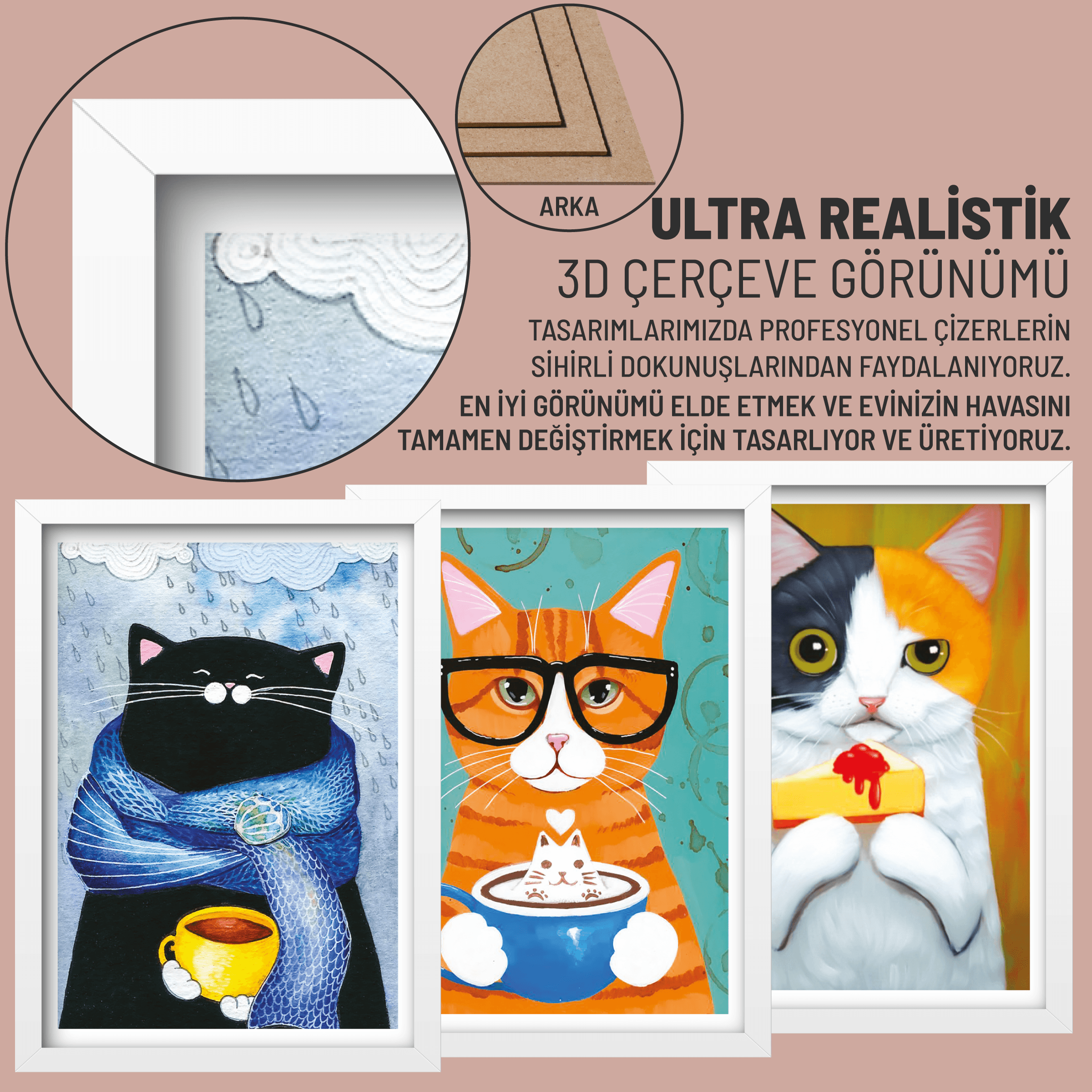 PAWS & SİPS | MDF Tablo | Duvar Tablosu