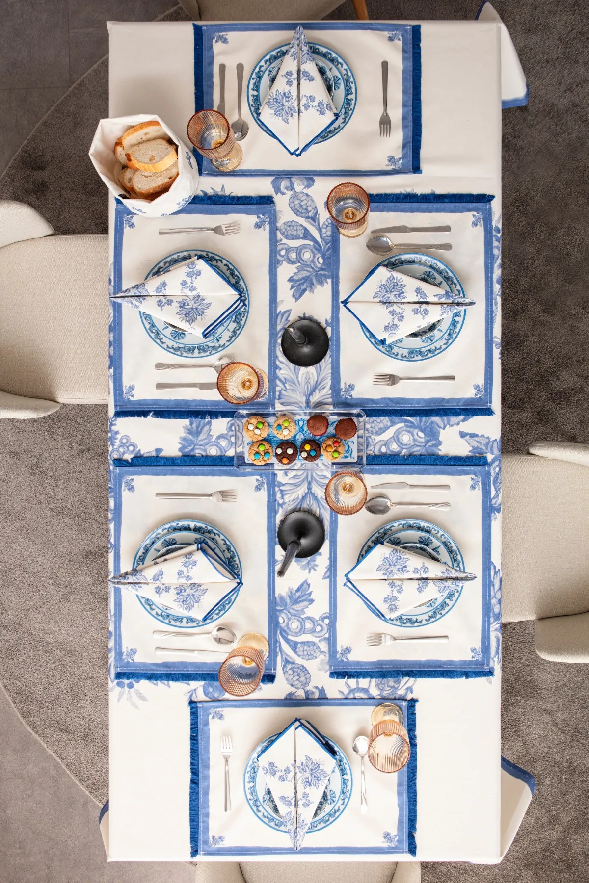 ELSA | Yemek Masası Takımı | Duck Keten Masa Örtüsü | Runner | Amerikan Servis | Kumaş Peçete - 150 x 150