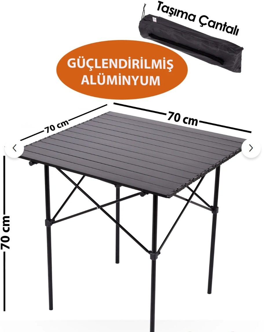 CAMPA | Katlanır Alüminyum Masa | Balkon Masası | Çantalı Kamp Masası