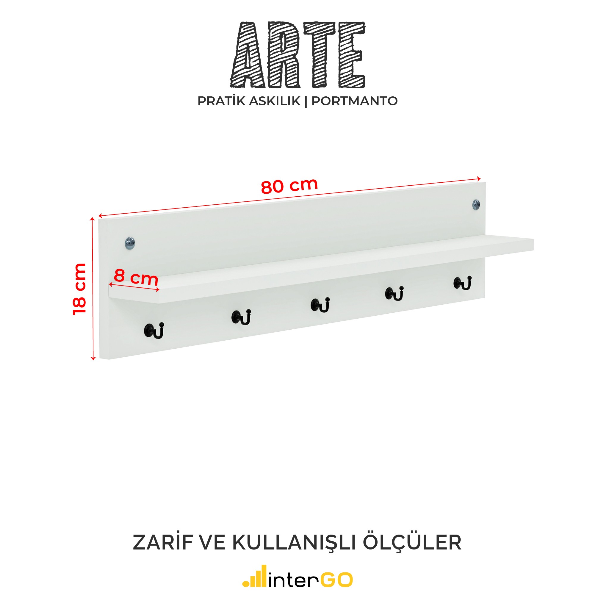 ARTE Modern Askılık | Antre Askılık | Vestiyer - Beyaz