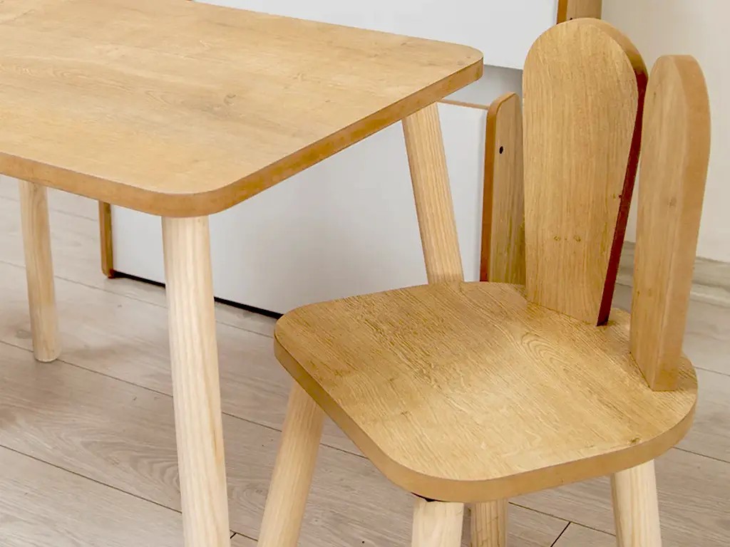 BUNO | MDF Oyun Masası Seti | Sandalye Takımı | Montessori Tarzı Aktivite Masası | Çocuk Masası