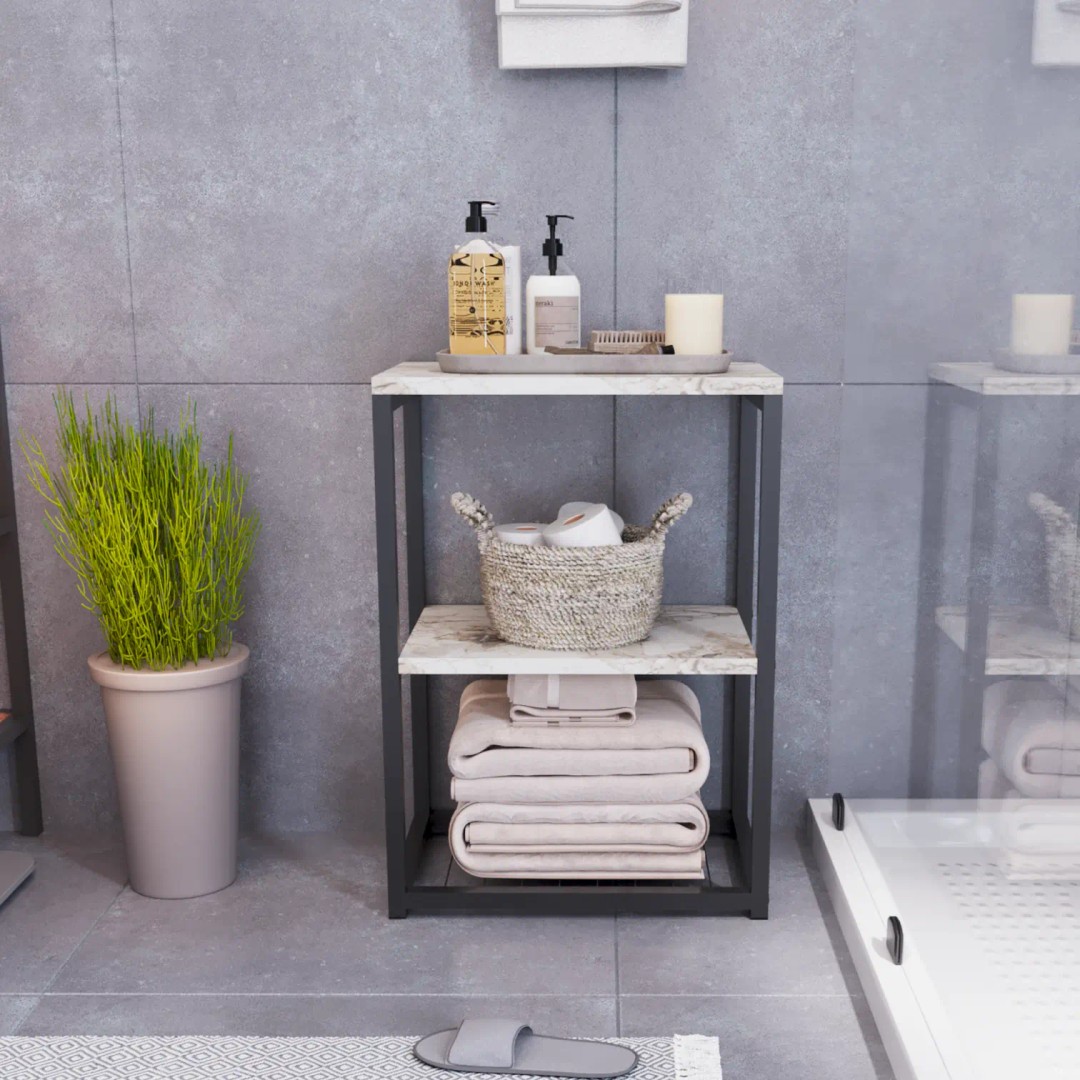 BRİDA | Banyo Dolabı Organizer | Ahşap Raflı