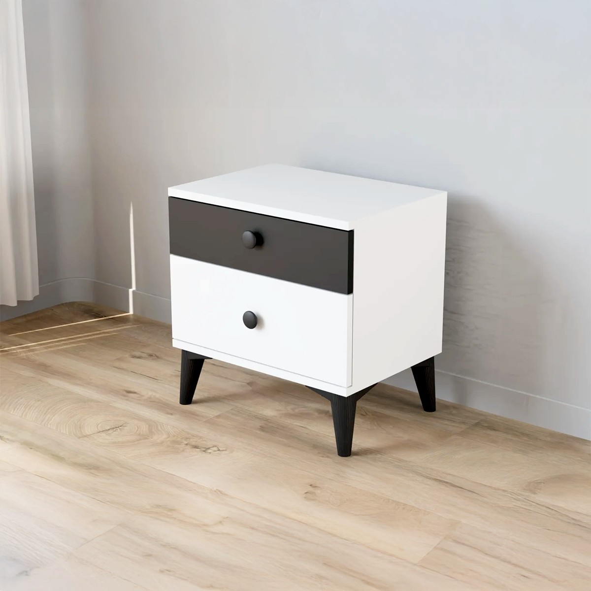 FENO 2 Çekmeceli Komodin | İskandinav Komodin | 45 cm Minimalist Komodin