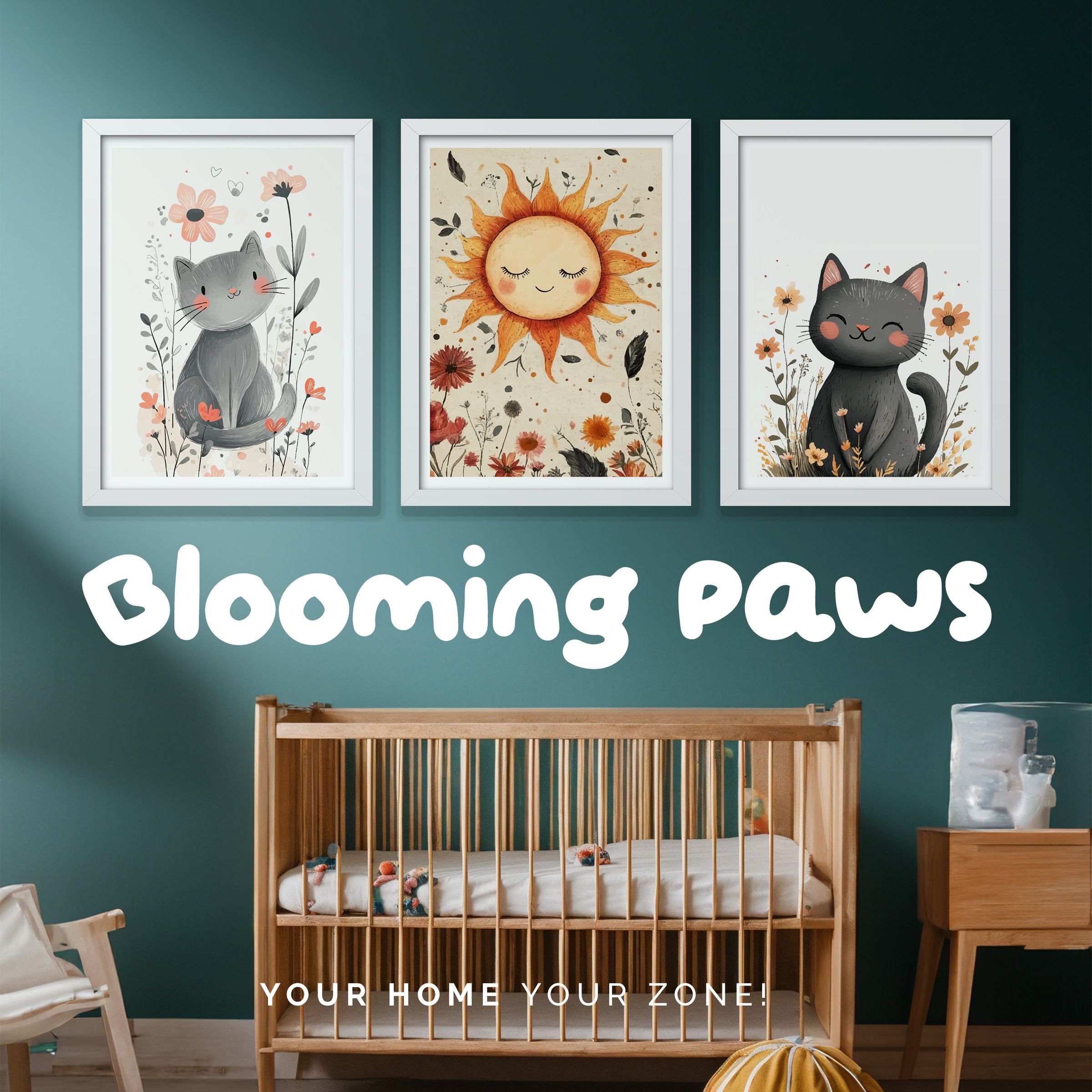 BLOOMİNG PAWS | MDF Tablo - Duvar Tablosu