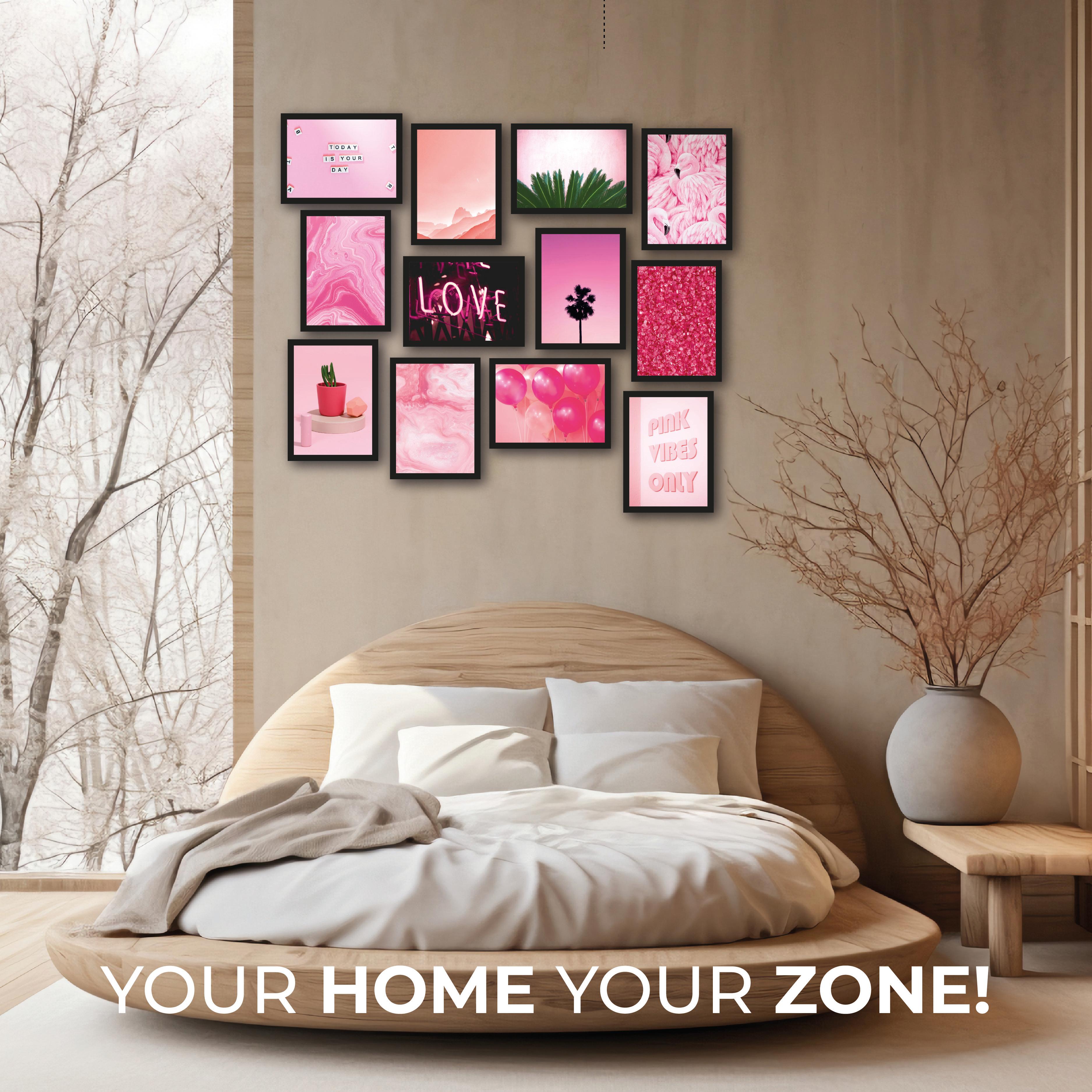 Love Pink! MDF Tablo Seti | Dekoratif Tablo | UV Baskı