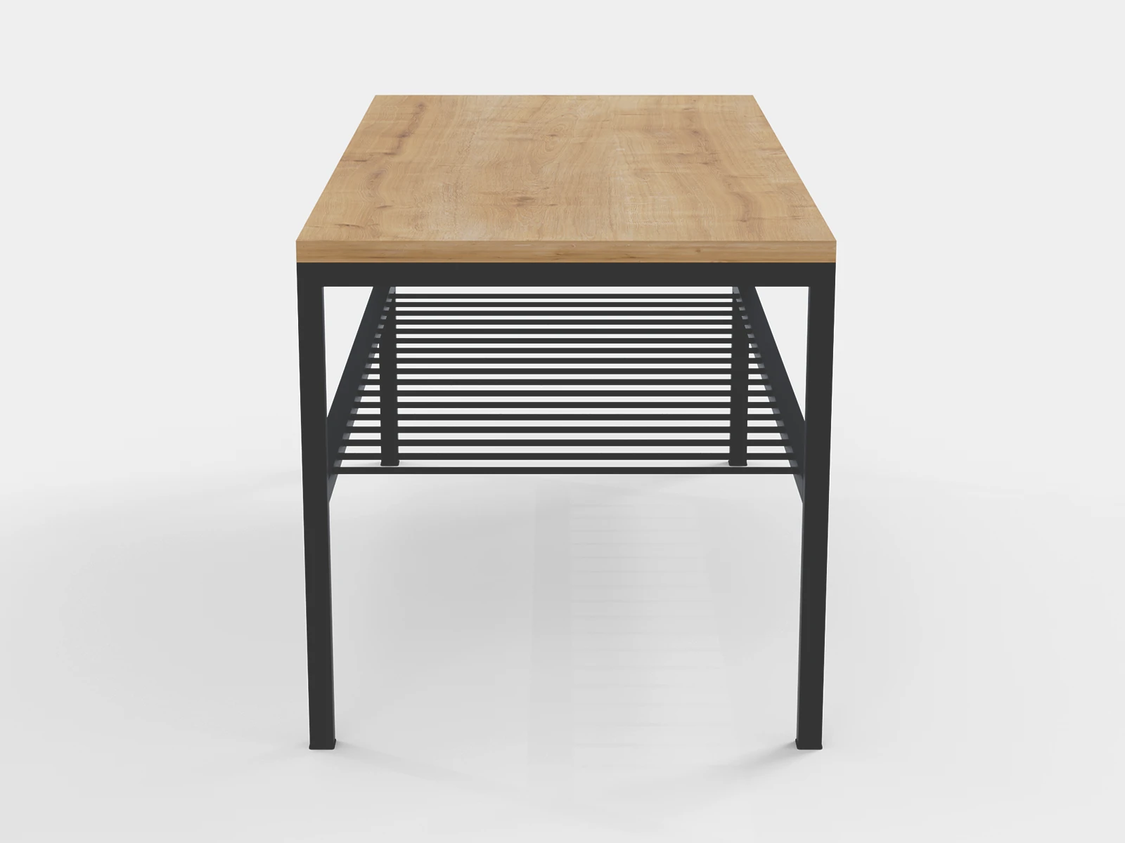 OMVO Metal Orta Sehpa | 2 Raflı Orta Sehpa - Safir Meşe