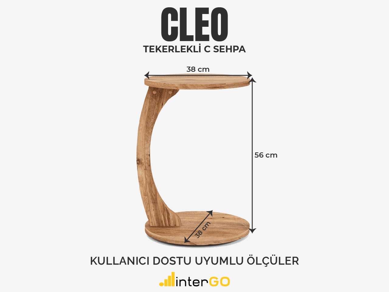 CLEO | Tekerlekli Yan Sehpa | C Sehpa
