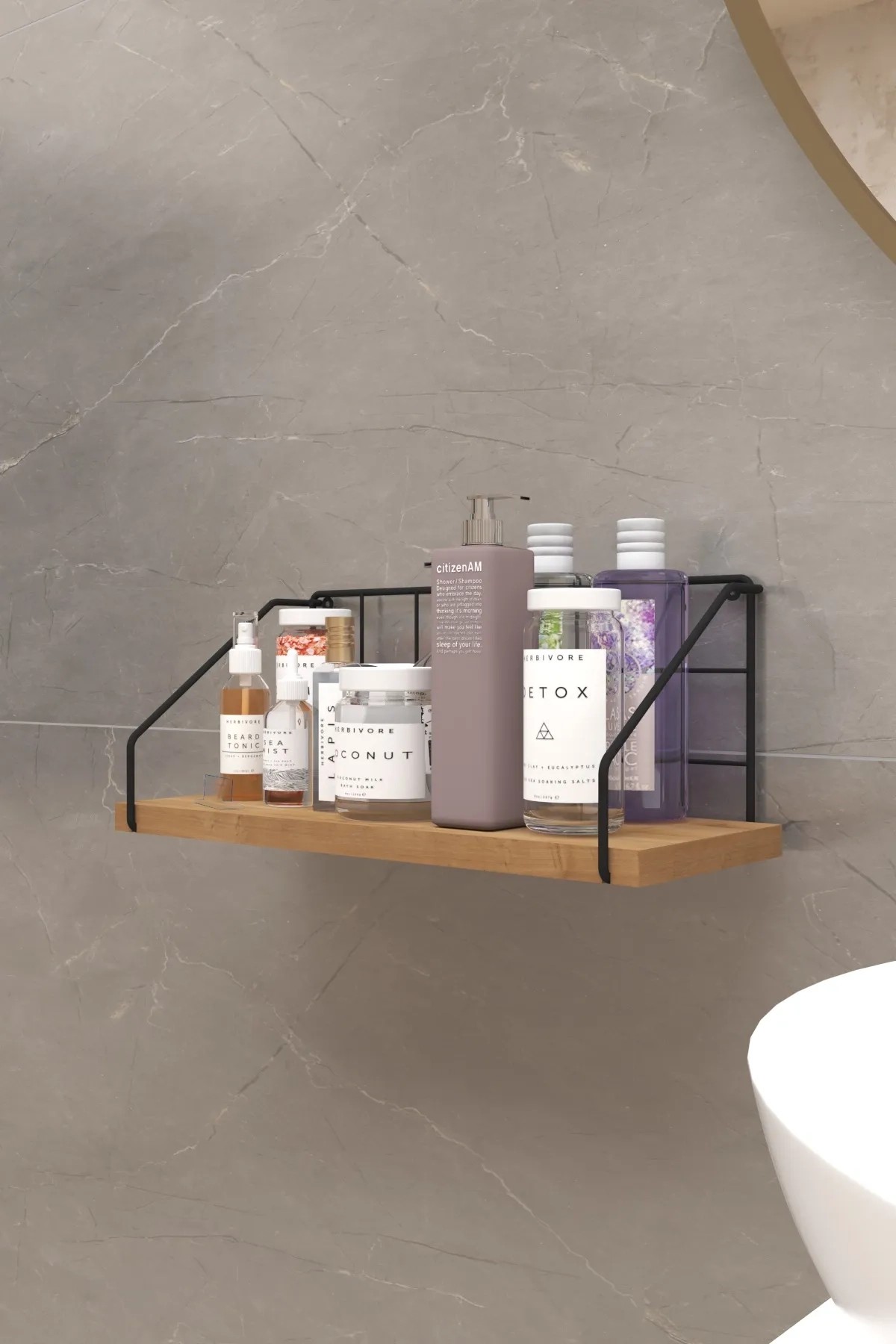 MİTA | Metal Duvar Rafı | Dekoratif Duvar Rafı | Mutfak Banyo Rafı