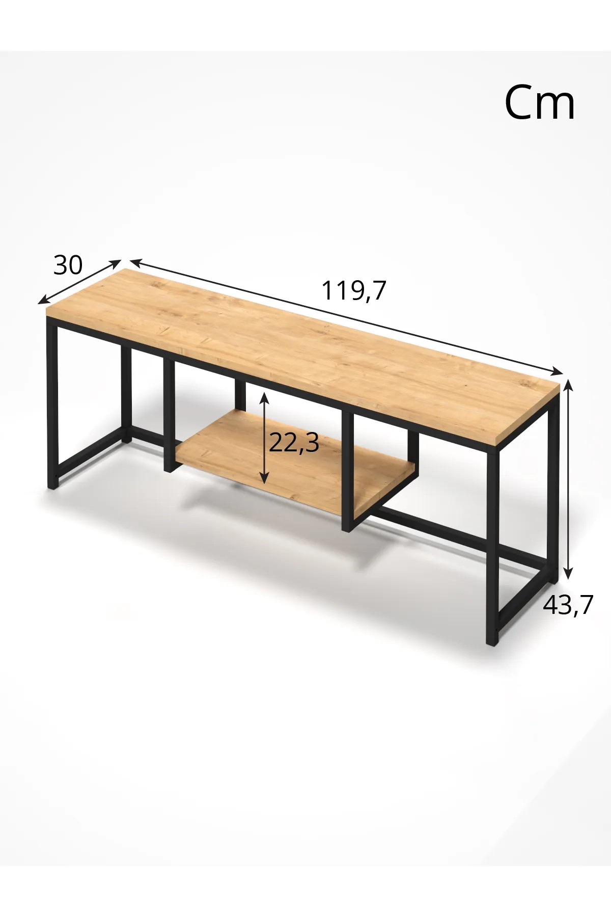 META | Metal Tv Sehpası | 120 cm Raflı Tv Ünitesi