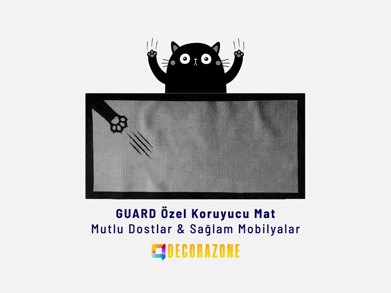GUARD Kedi Koltuk Tırmala Koruyucu | Tırmalama Matı | Koruyucu Mat - Antrasit