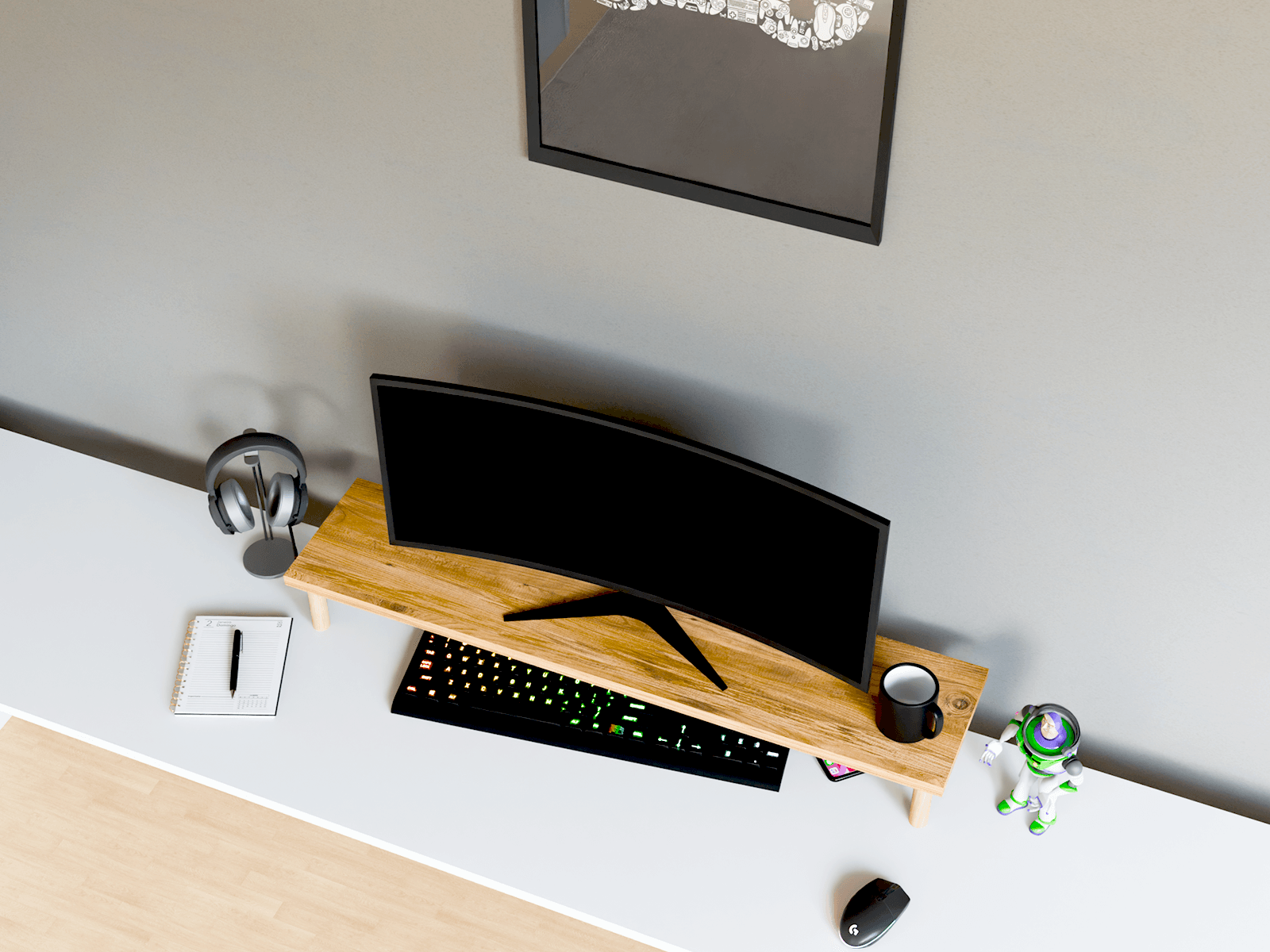 MOYO Monitör / TV Yükseltici Stand | Ağaç Ayaklı
