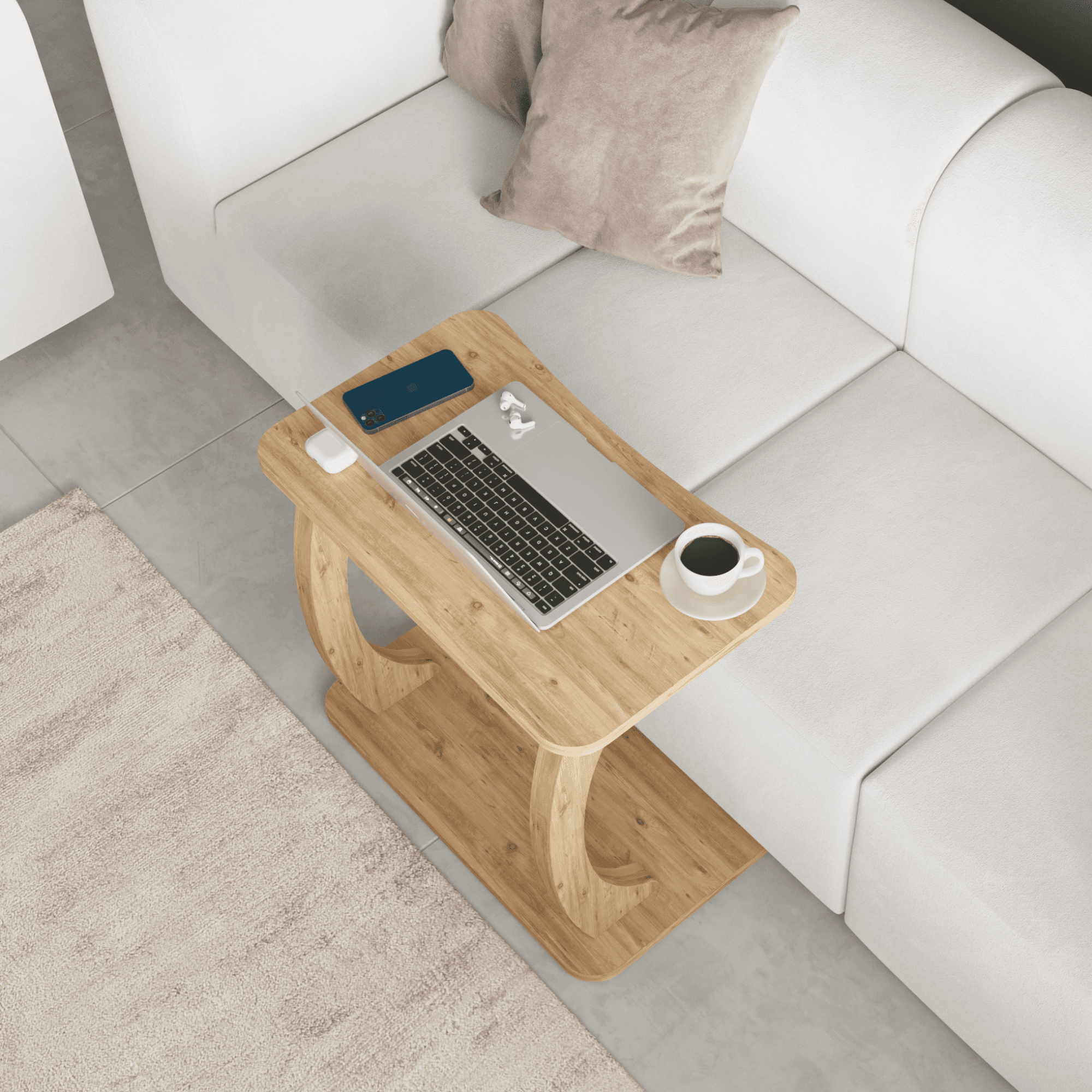 DESK Çift Ayaklı C Tipi Laptop Sehpası