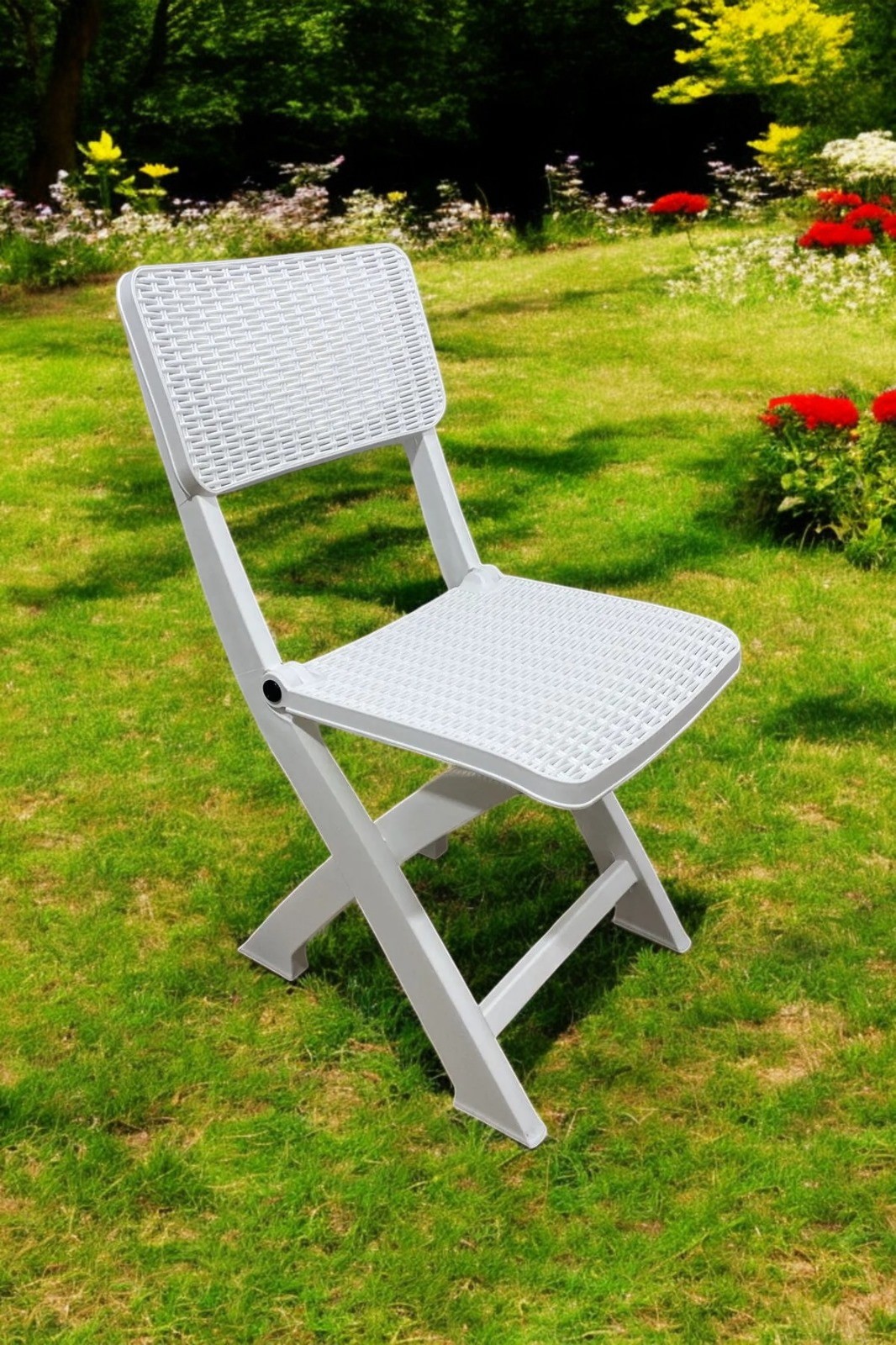 PRAT | Katlanır Balkon Sandalyesi | Mutfak Sandalyesi - Diş Beyazı