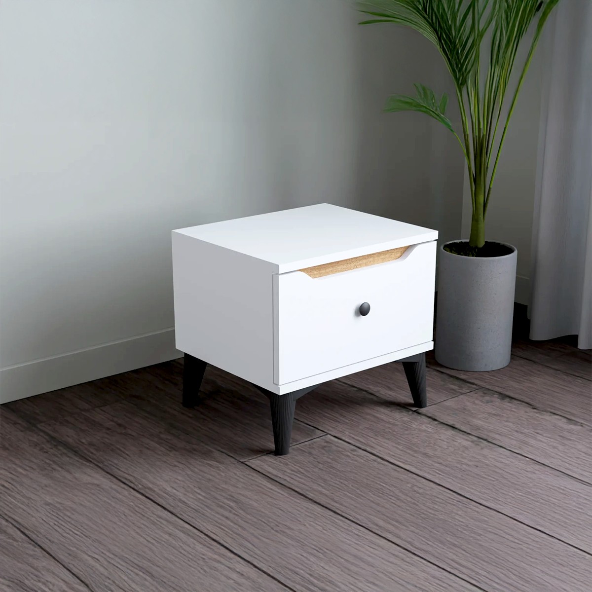 SONA Tek Çekmeceli Komodin | İskandinav Komodin | 45 cm Minimalist Komodin