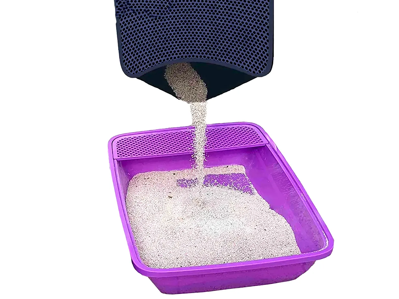 PASPET Gri Kedi Kumu Paspası | Elekli Kedi Tuvalet Önü Paspası | Düz Gri Kedi Paspası - XXL - 60cm x 120cm