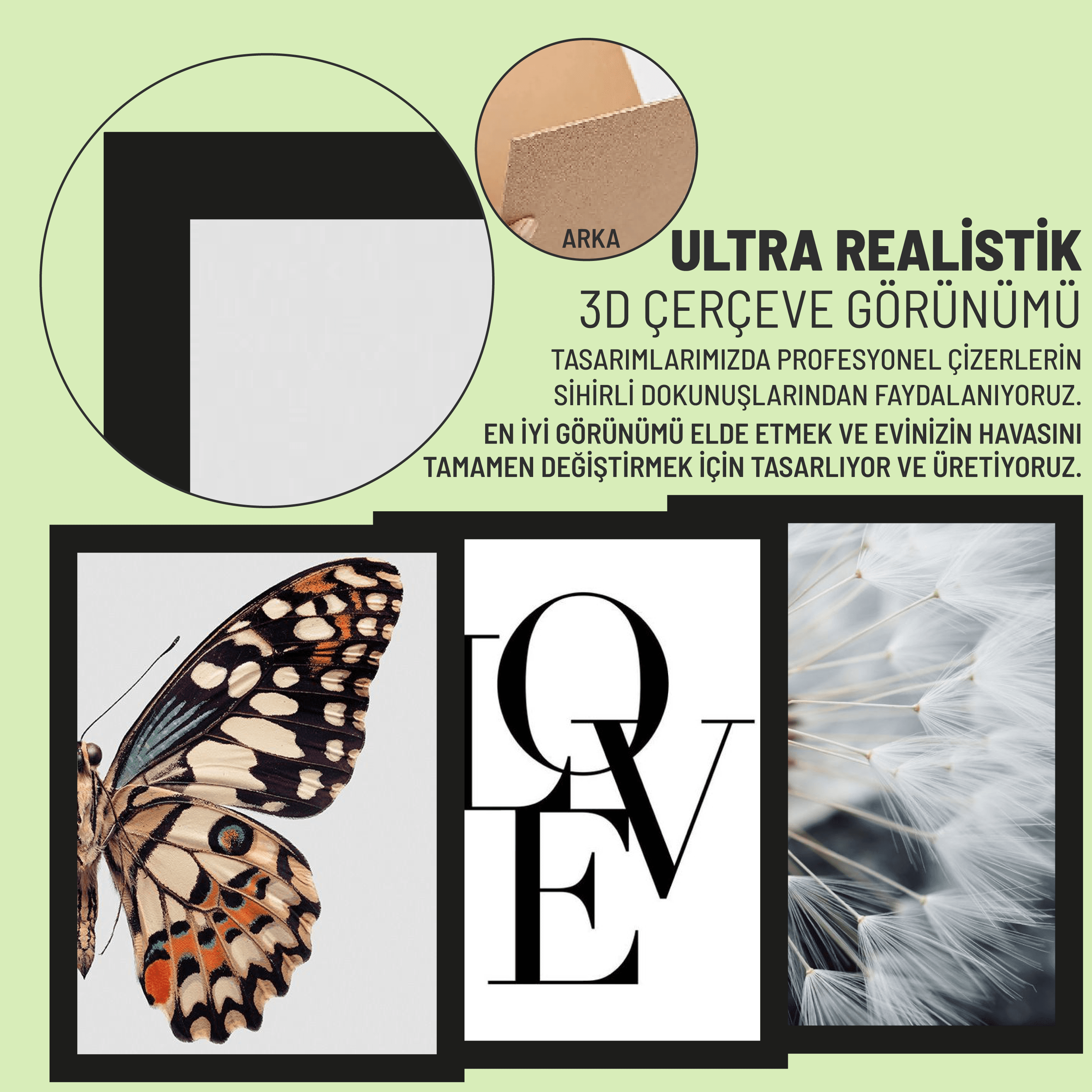 LOVE WİTH NATURE | Duvar Tablo | MDF Tablo