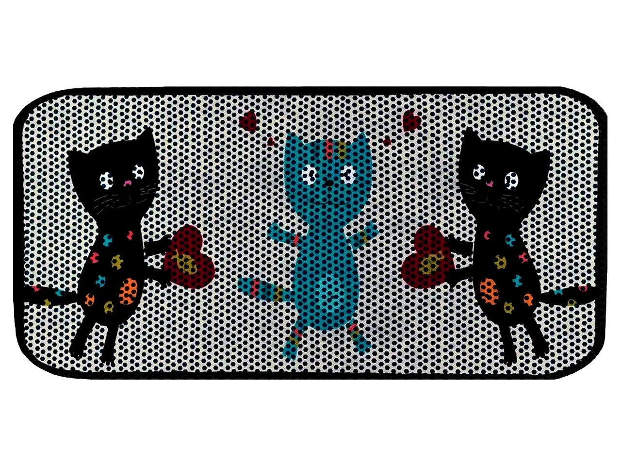 RİGA Baskılı XL Kedi Kumu Paspası | Elekli Kedi Tuvalet Önü Paspası | Renkli Kedi Paspası - TriaFriends