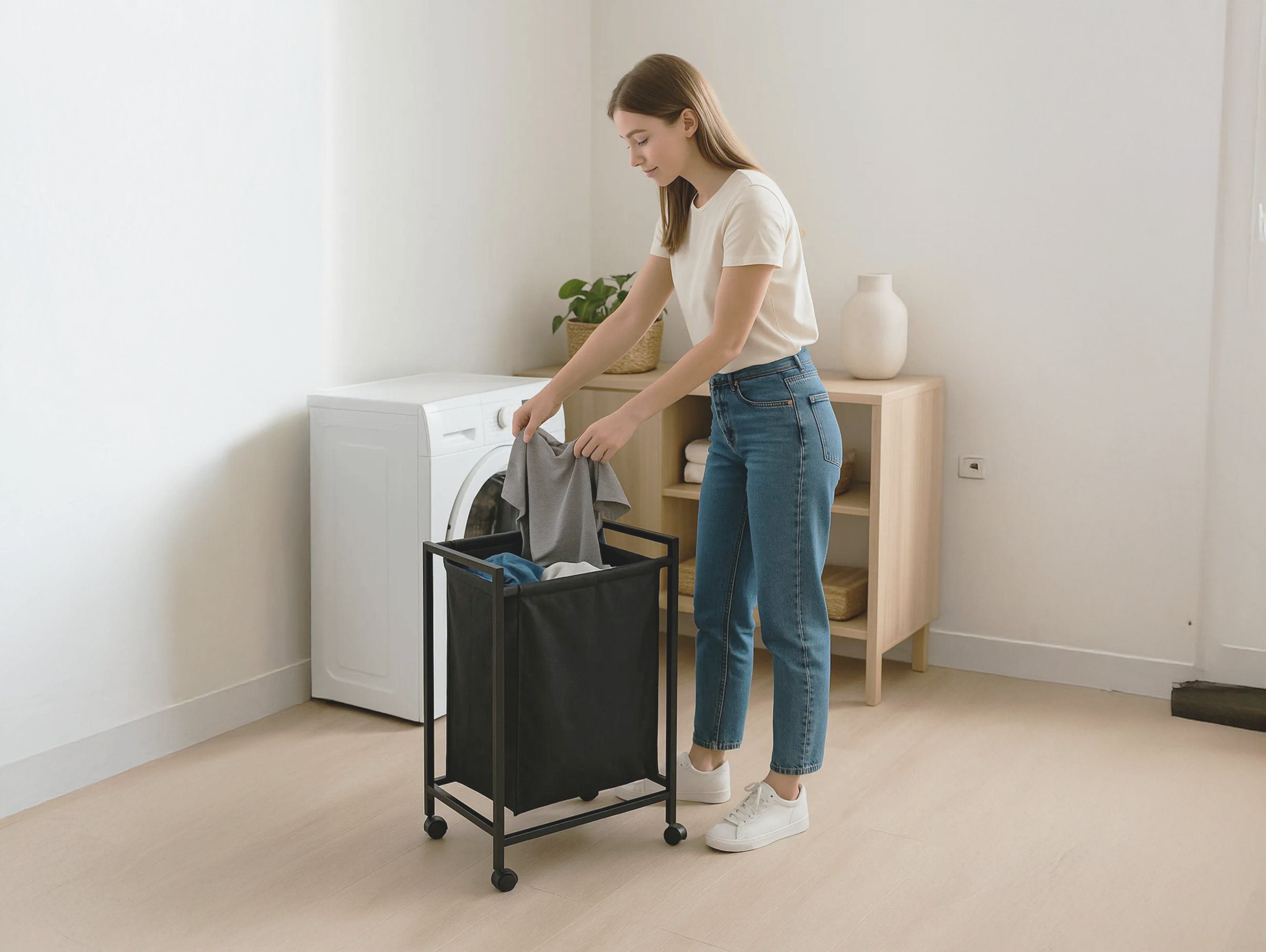 SEPE 75 Litre Çamaşır Sepeti | Oyuncak Sepeti | Tekerlekli Metal Sepet