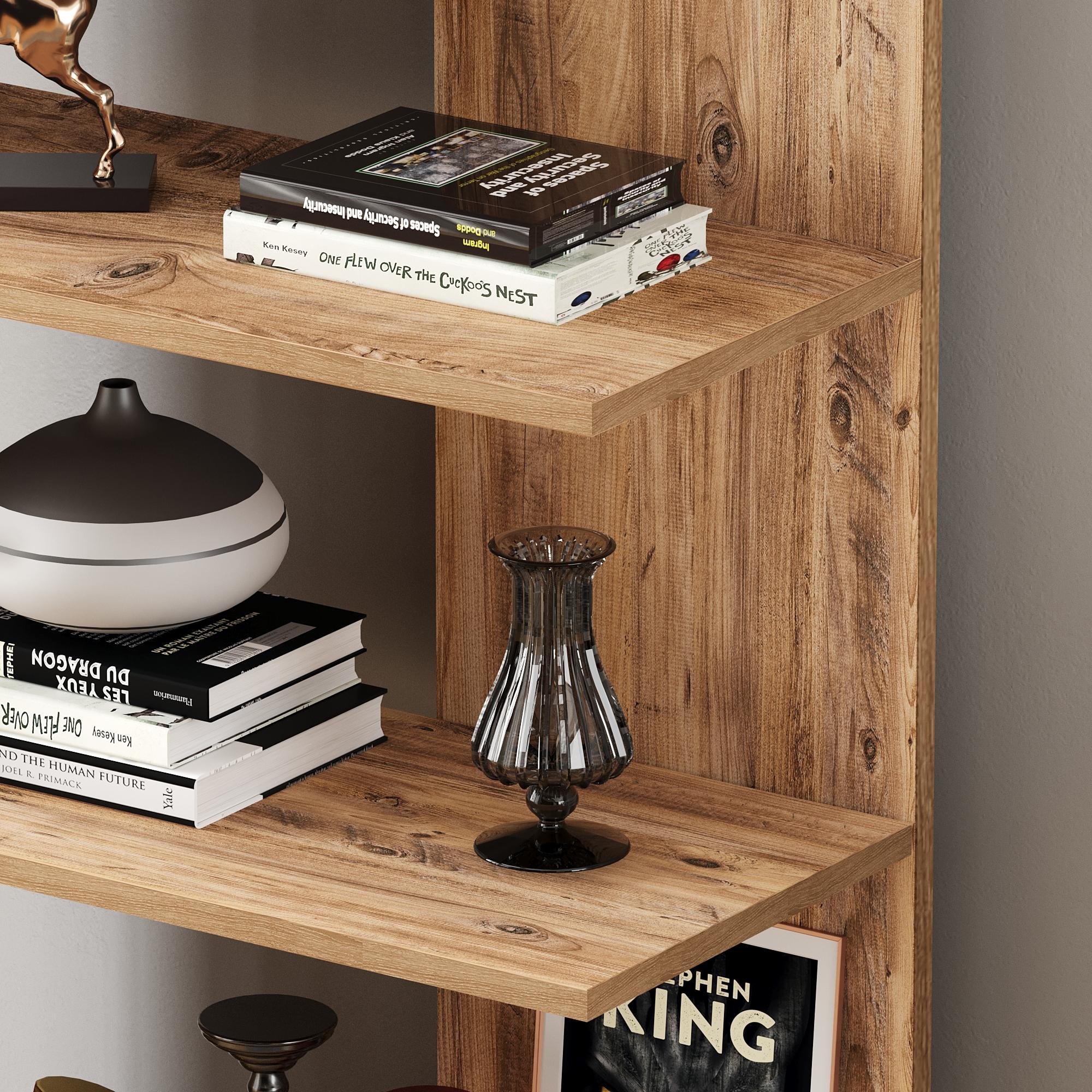 AURA | Köşe Kitaplık| 5 Raflı - Organizer