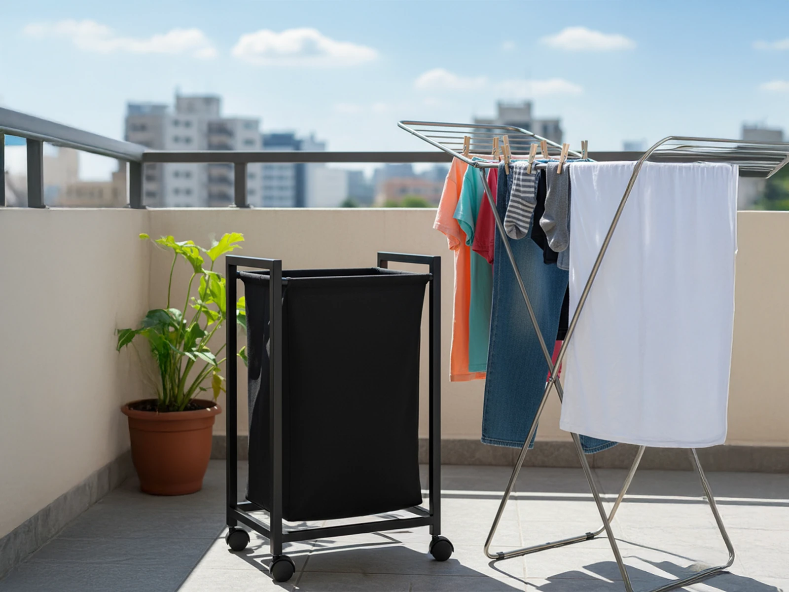 SEPE 75 Litre Çamaşır Sepeti | Oyuncak Sepeti | Tekerlekli Metal Sepet