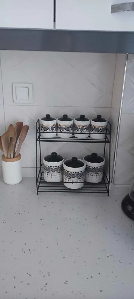 MORİ | Baharatlık Mutfak Rafı | Banyo Rafı | Tezgah Üstü Düzenleyici - Siyah