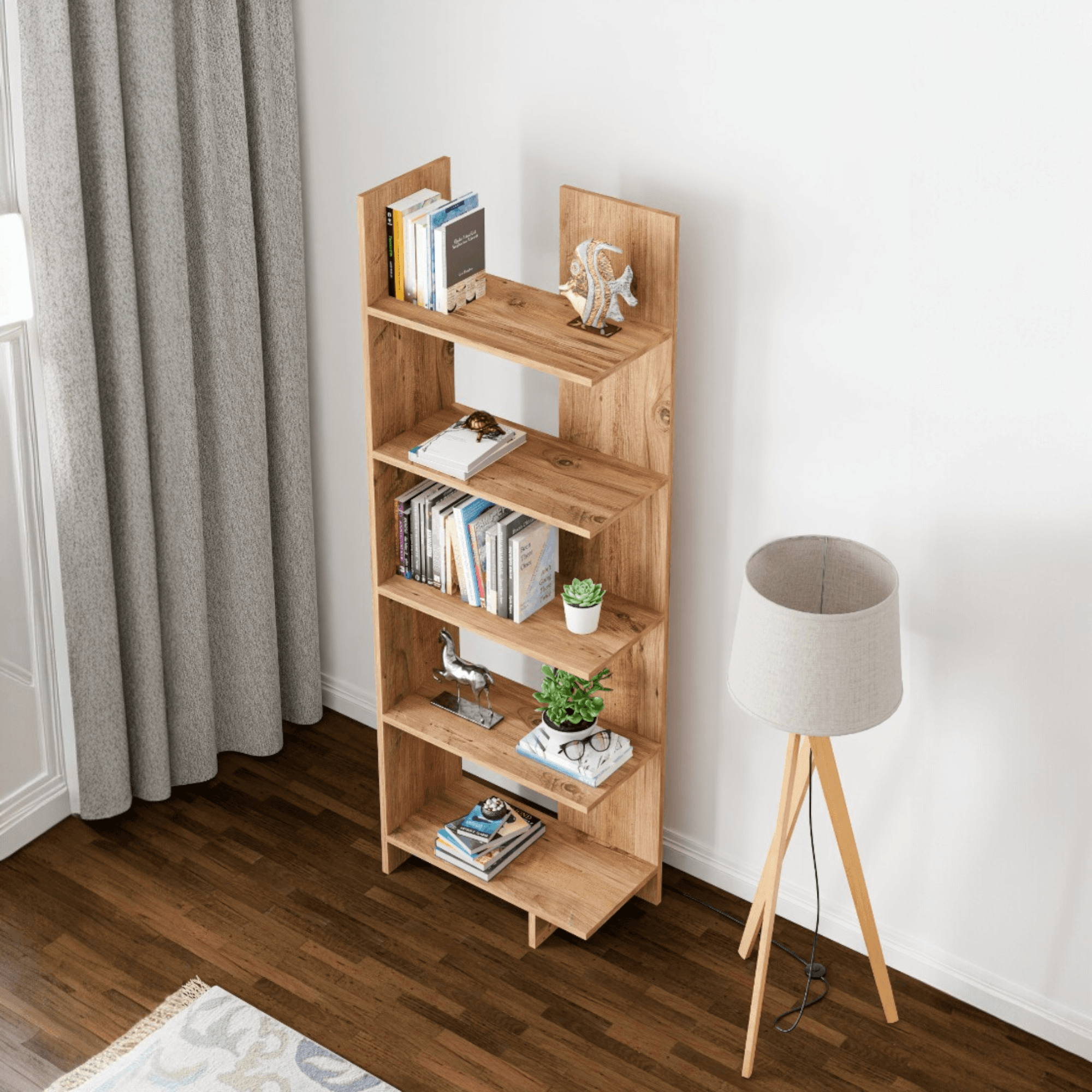 AURA | Köşe Kitaplık| 5 Raflı - Organizer