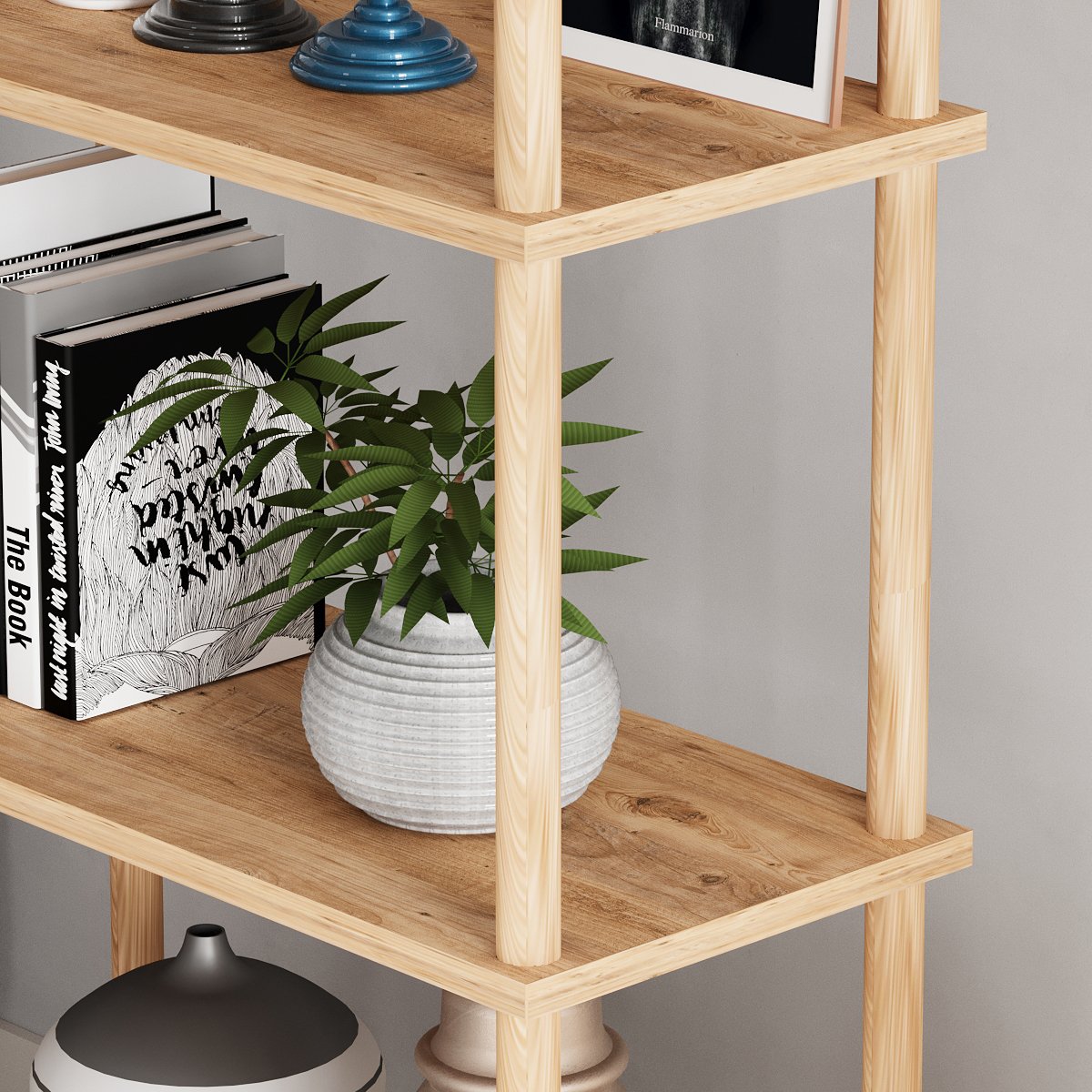 PİNA | Dekoratif Kitaplık | 5 Raflı - Organizer
