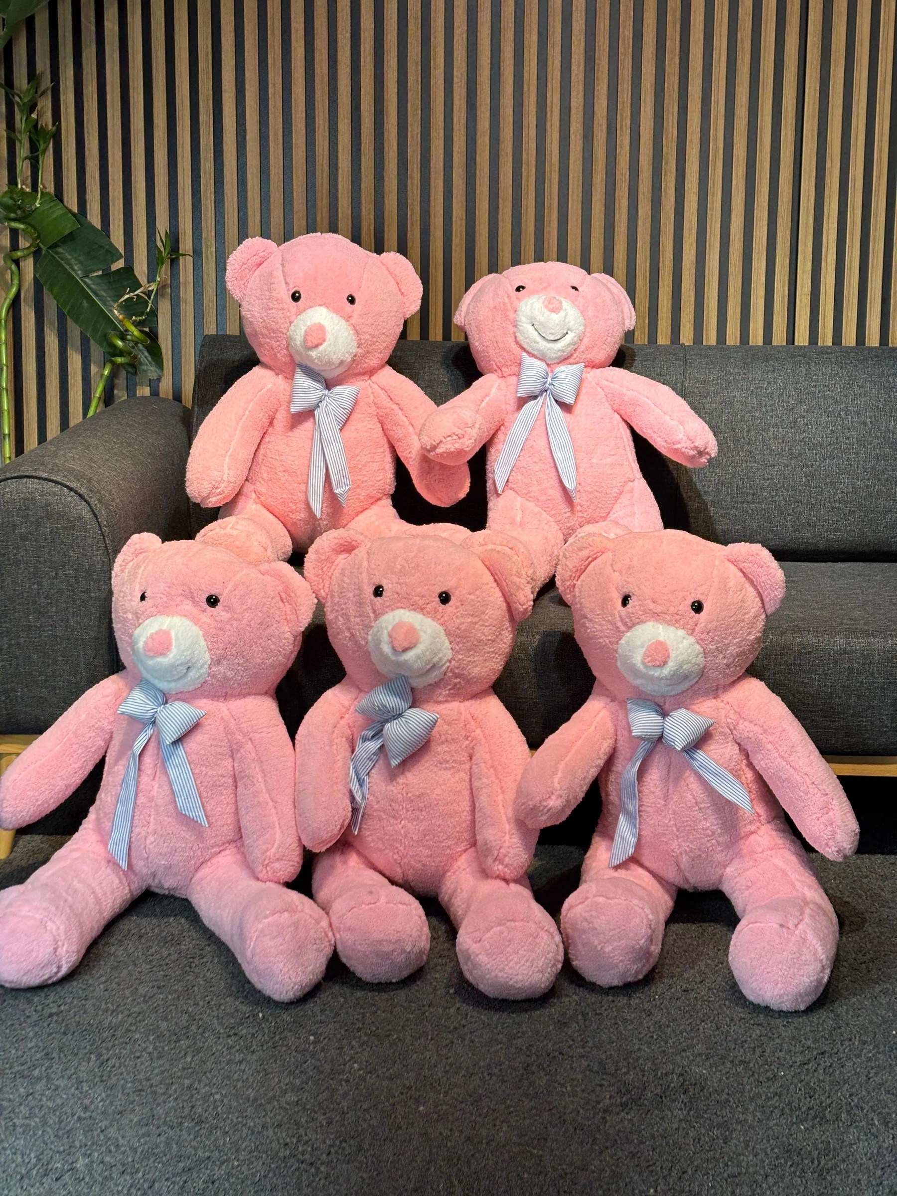PAPİ | Papyonlu Pembe Büyük Peluş Ayıcık | 80cm