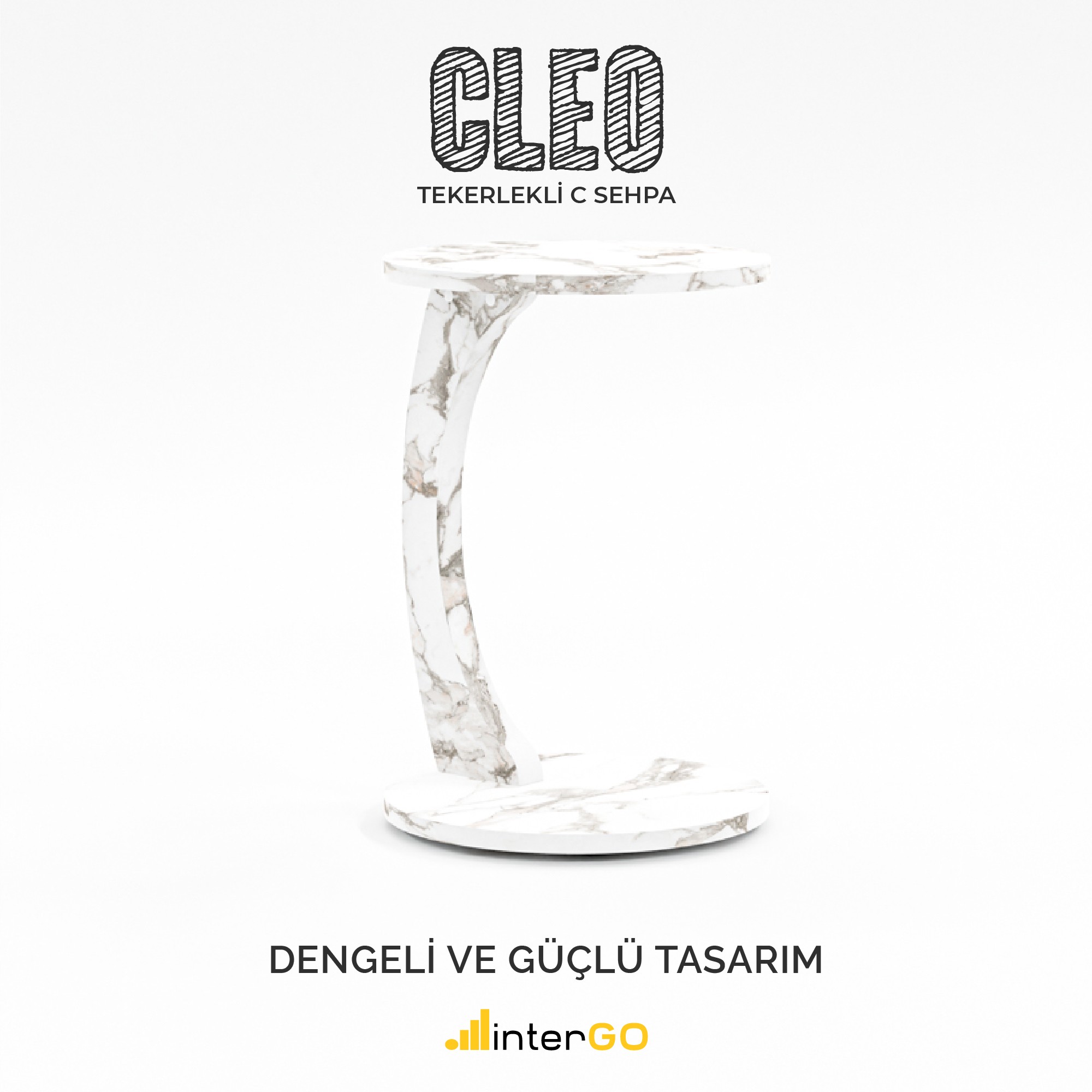 CLEO - Tekerlekli C Yan Sehpa - Efes