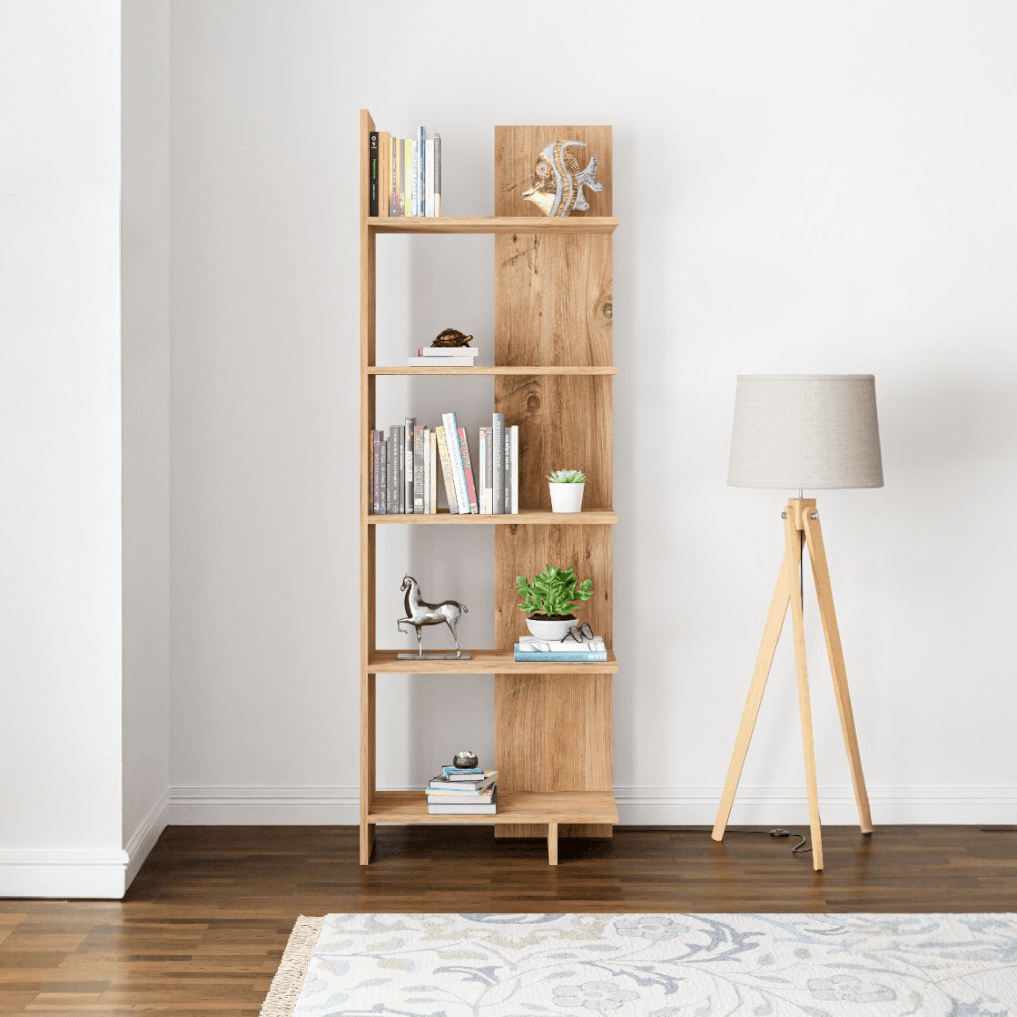 AURA | Köşe Kitaplık| 5 Raflı - Organizer