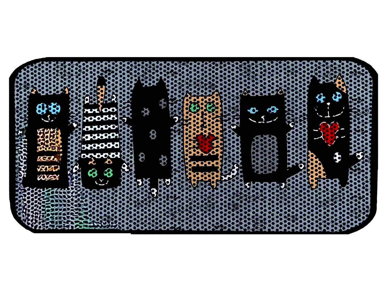 RİGA Baskılı XL Kedi Kumu Paspası | Elekli Kedi Tuvalet Önü Paspası | Renkli Kedi Paspası - Lovely